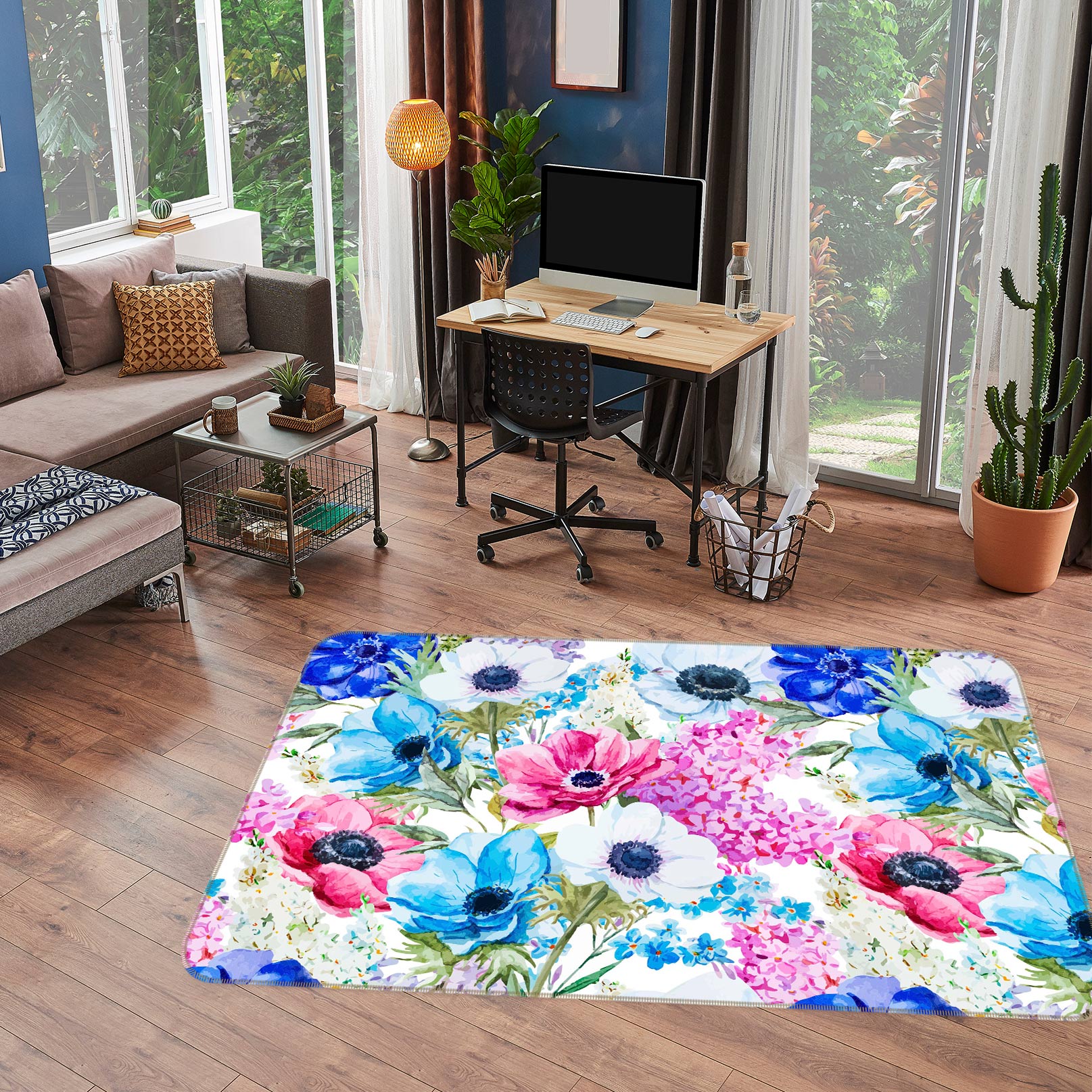 3D Flowers 30097 Non Slip Rug Mat