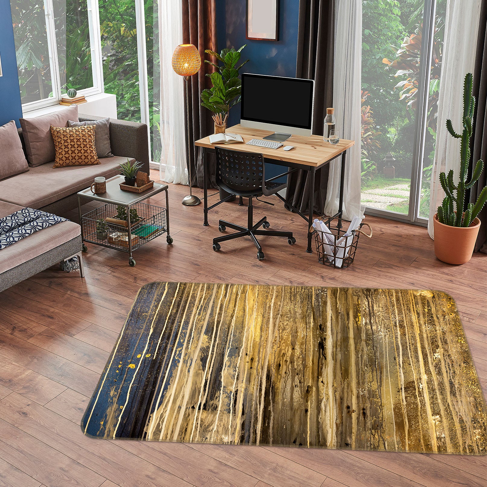 3D Brown Wood Pattern 30167 Non Slip Rug Mat
