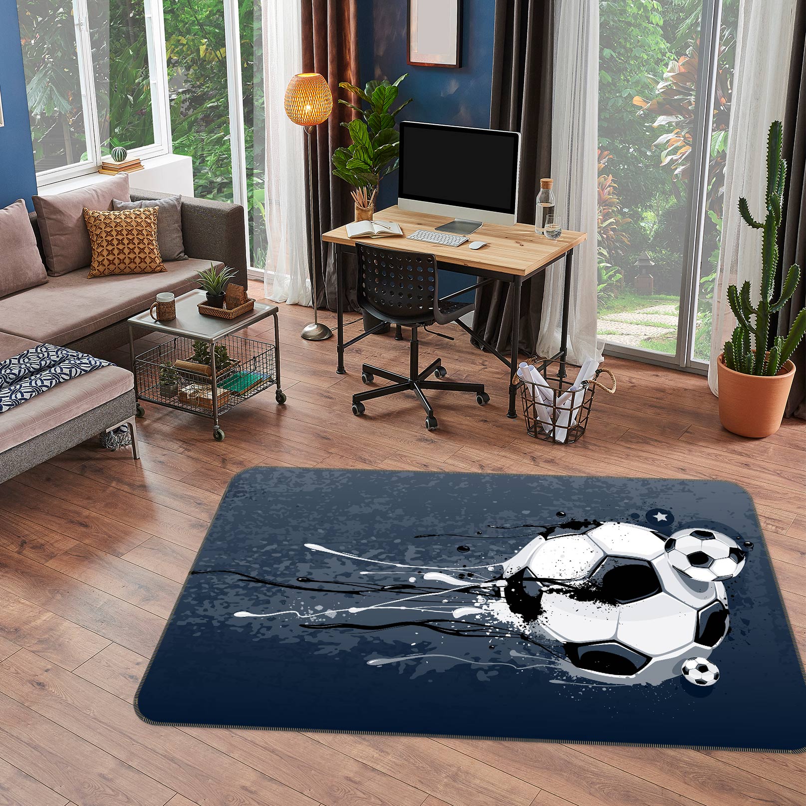 3D Football 30096 Non Slip Rug Mat