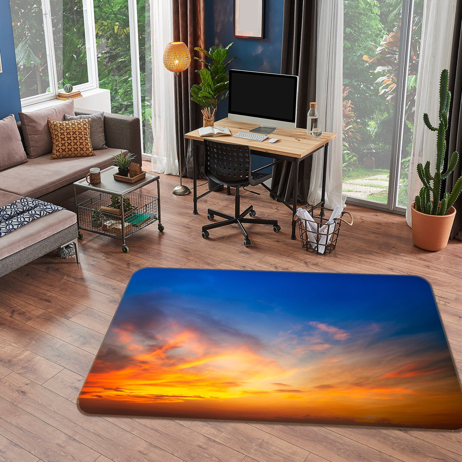3D Sky Clouds 29145 Non Slip Rug Mat