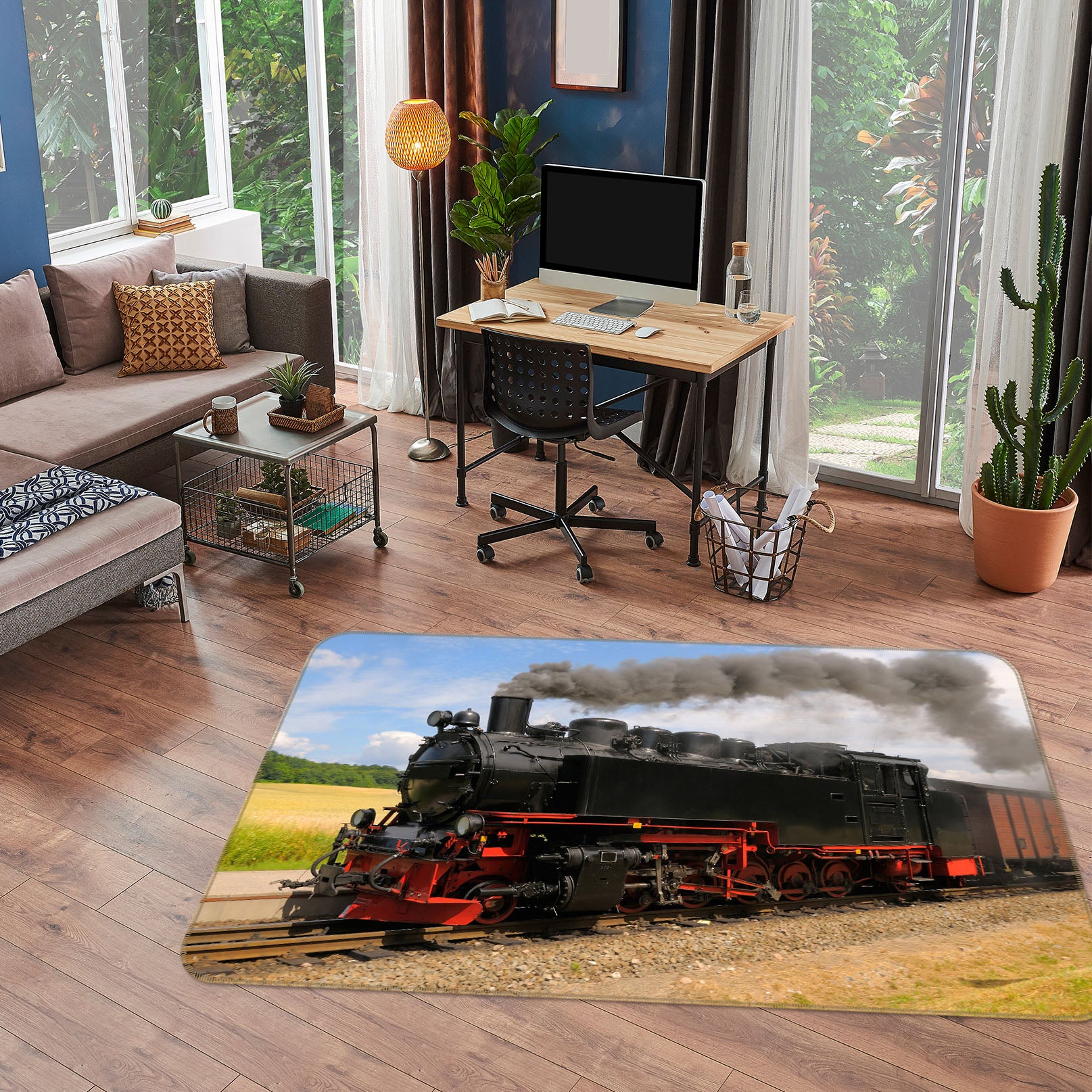 3D Steam Train 42096 Vehicle Non Slip Rug Mat