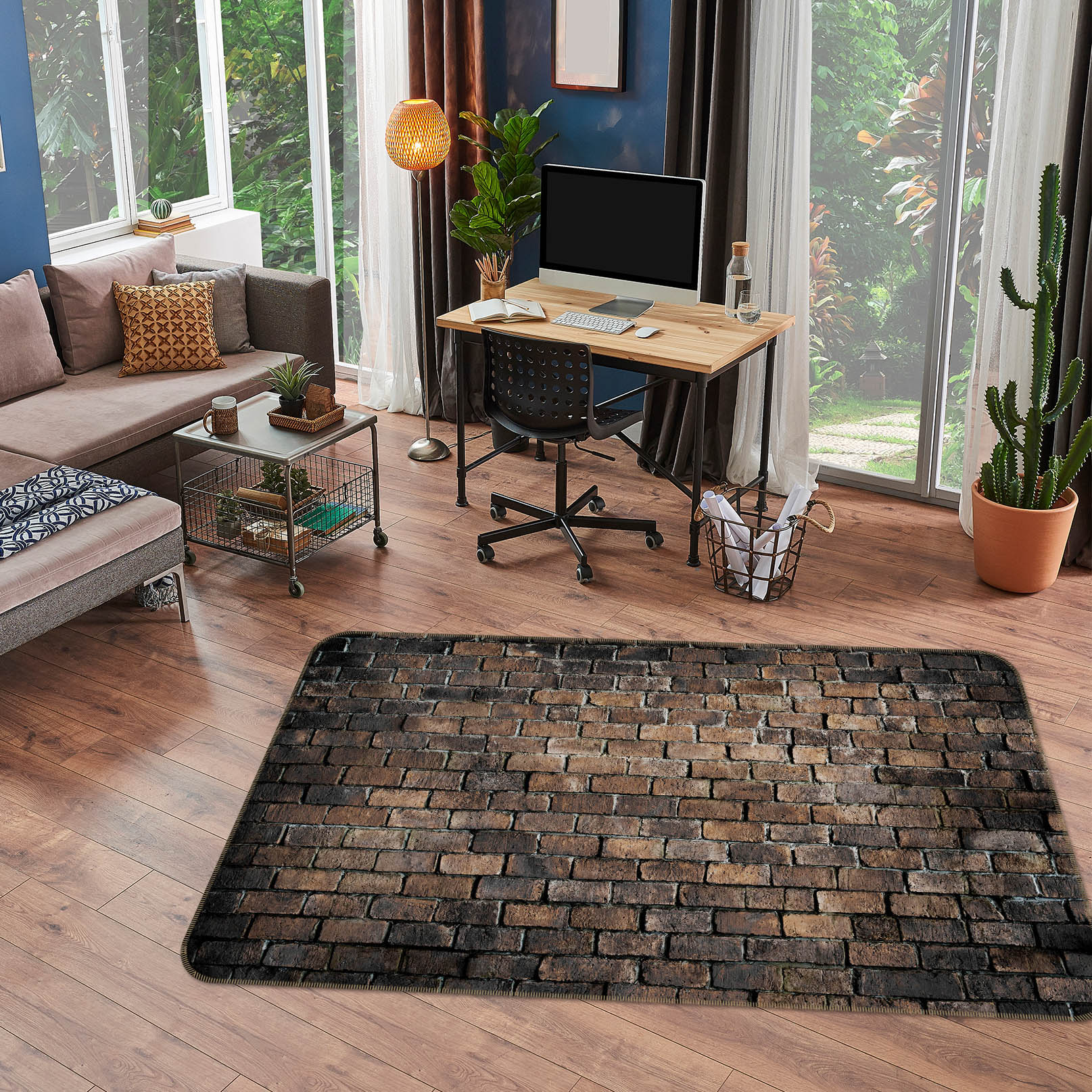 3D Brick Texture 31105 Non Slip Rug Mat