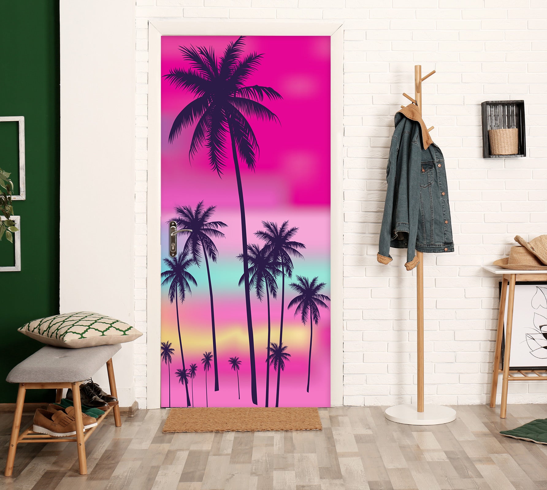 3D Coconut Tree 25034 Door Mural