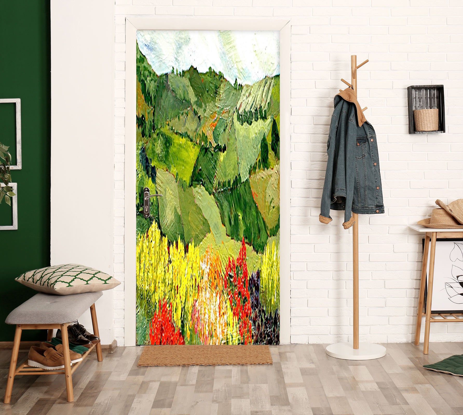 3D Field Block Flower Bush 9326 Allan P. Friedlander Door Mural