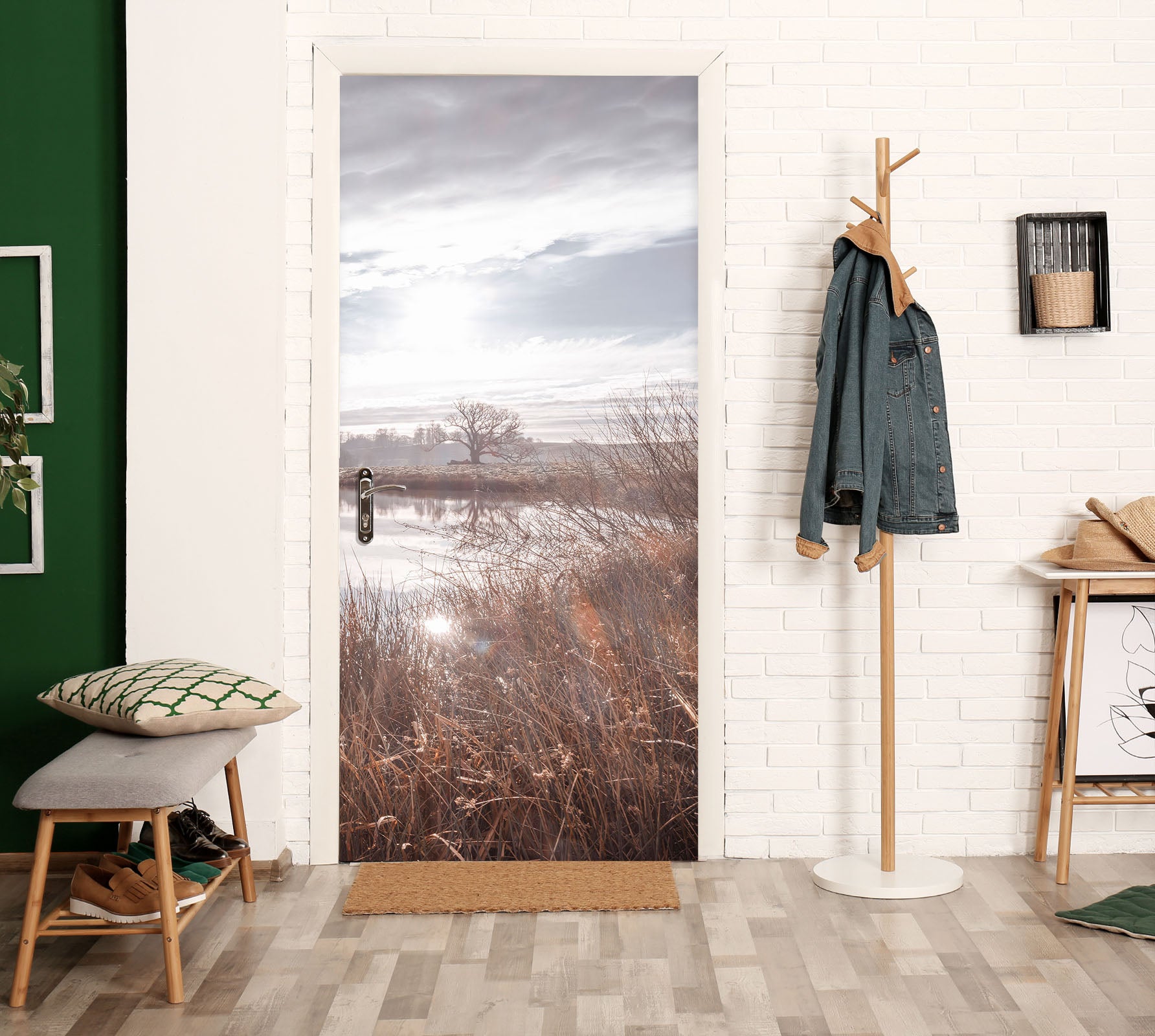 3D Winter River 5062 Assaf Frank Door Mural