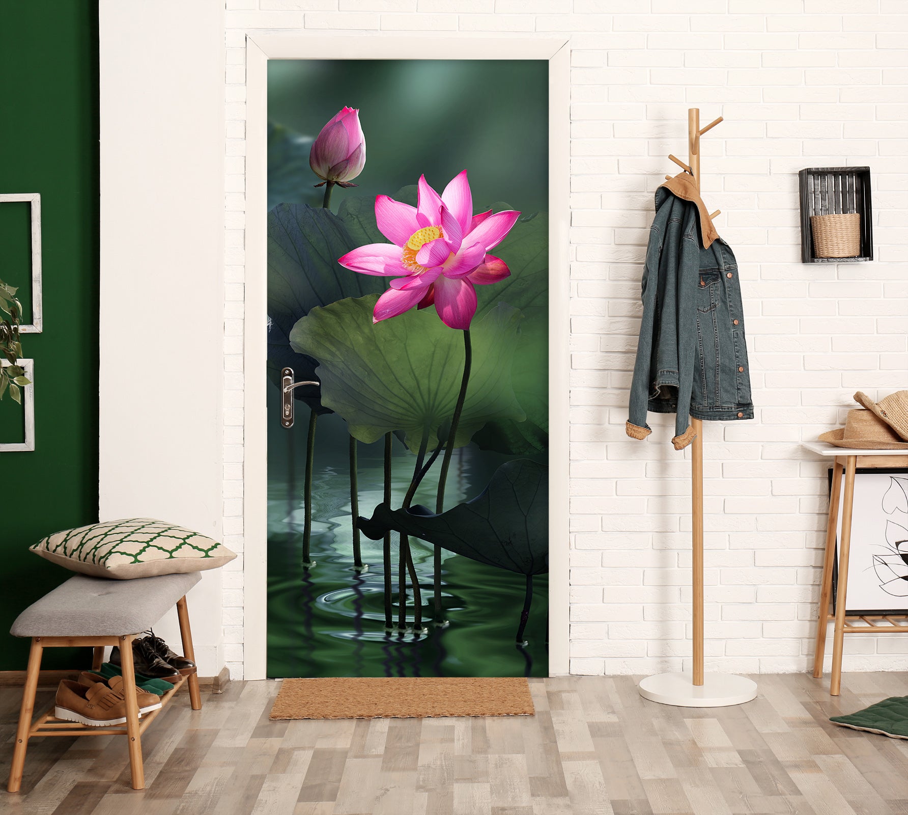 3D Lotus 25205 Door Mural