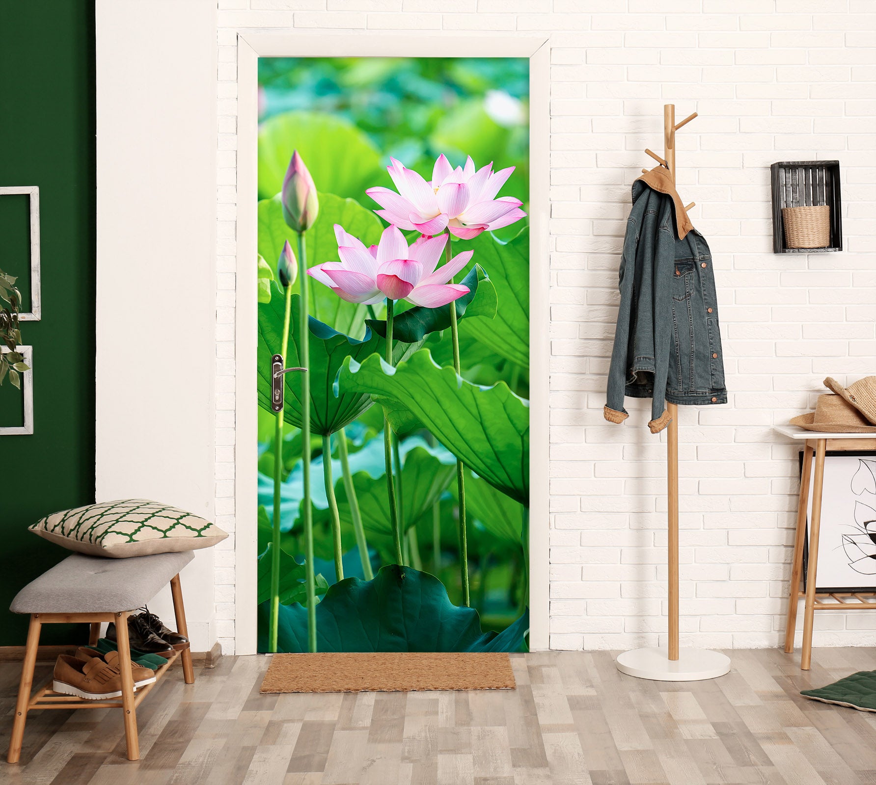 3D Lotus 25164 Door Mural