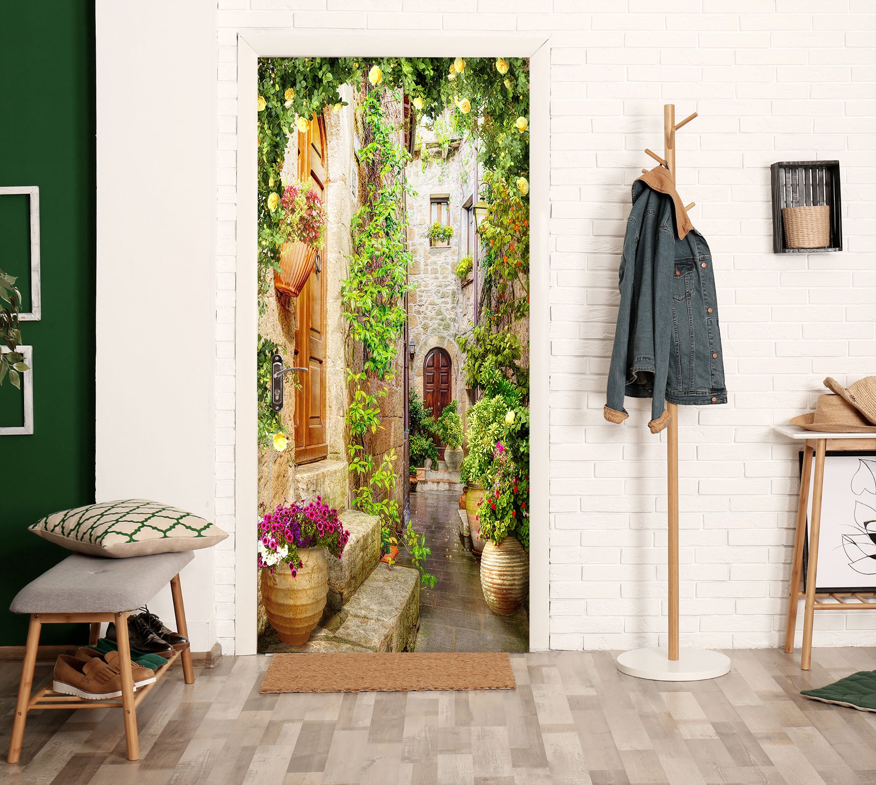 3D Flower Bush 22106 Door Mural