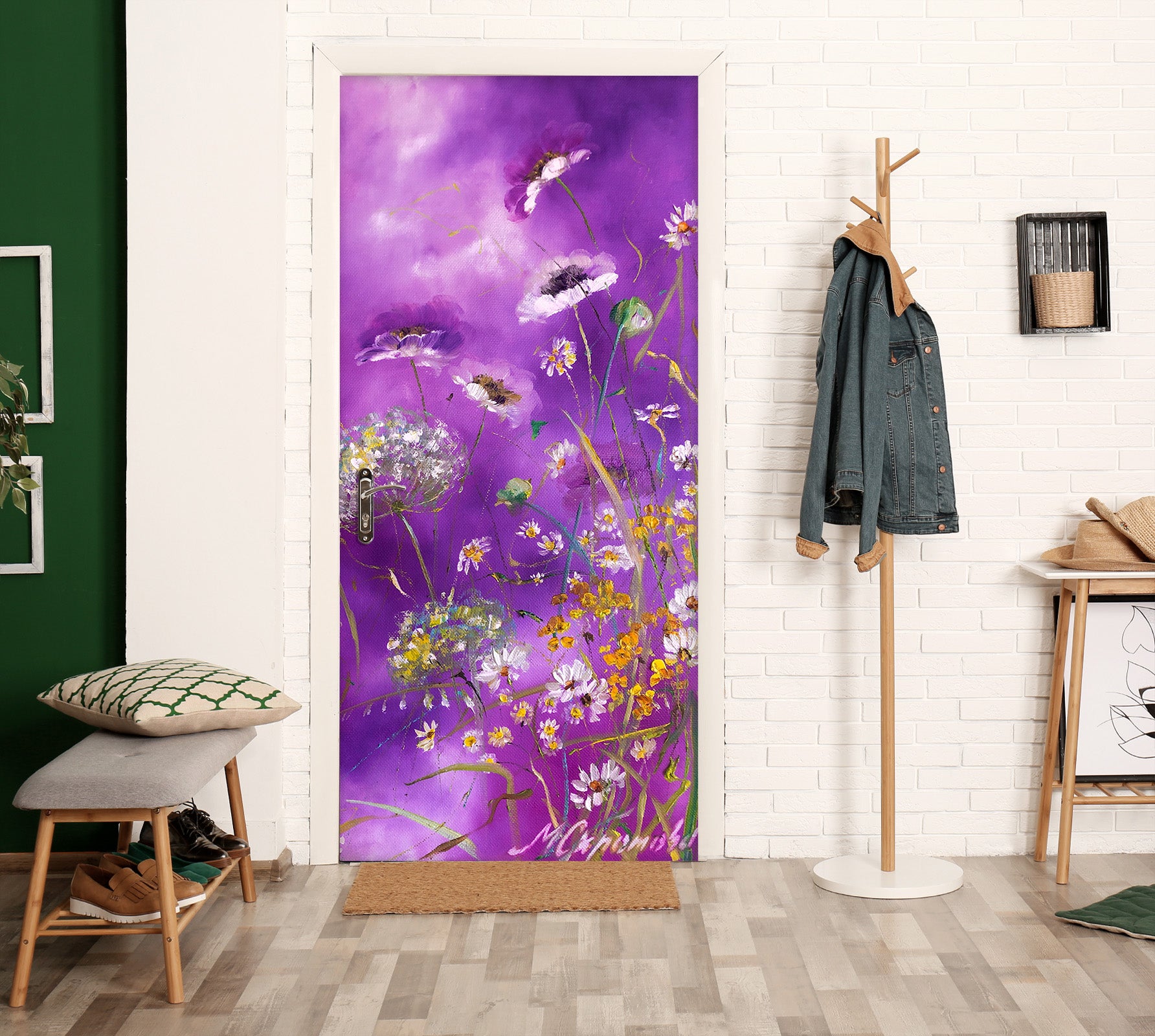 3D Purple Flower 857 Skromova Marina Door Mural