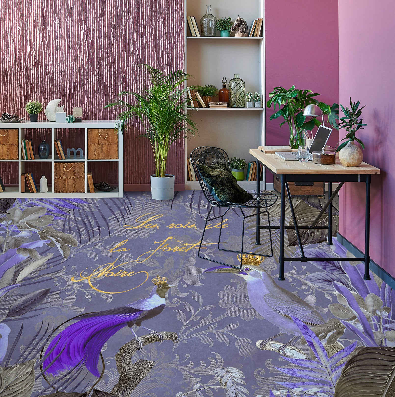 3D Purple Bird 104165 Andrea Haase Floor Mural