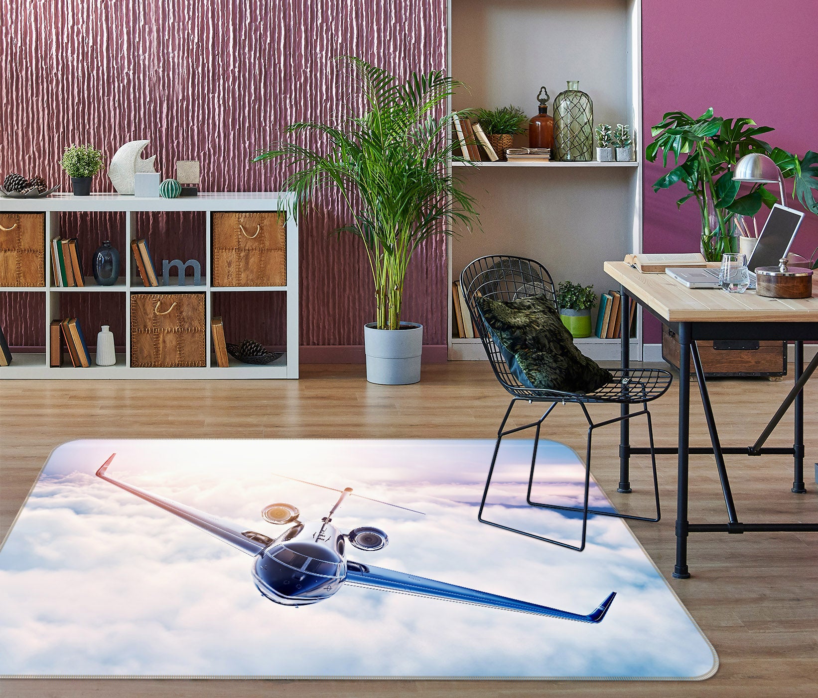 3D Clouds Aircraft 42073 Vehicle Non Slip Rug Mat