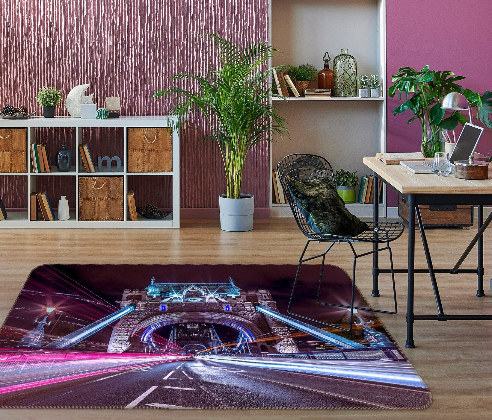 3D Bridge Lights 3015 Assaf Frank Rug Non Slip Rug Mat Mat AJ Creativity Home 