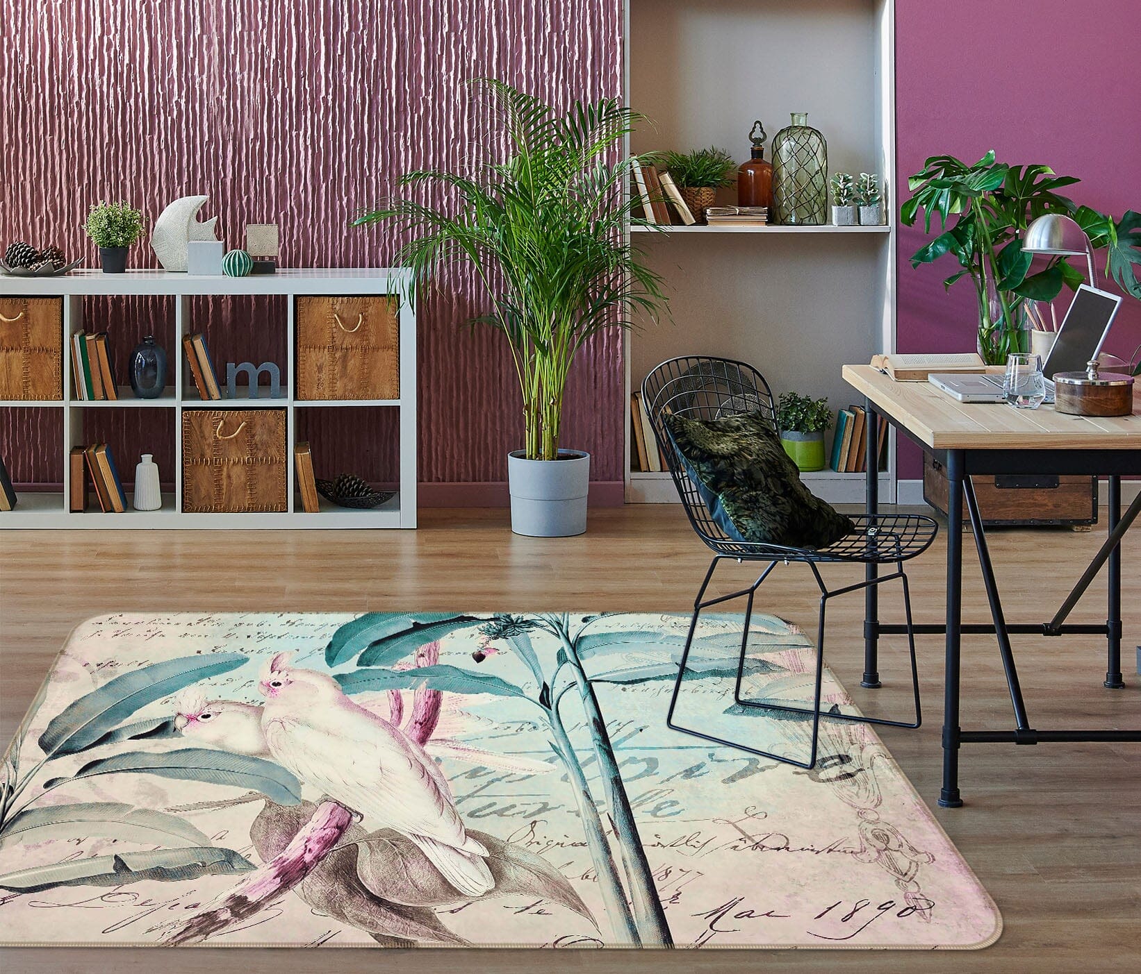 3D White Parrot 1033 Andrea haase Rug Non Slip Rug Mat Mat AJ Creativity Home 