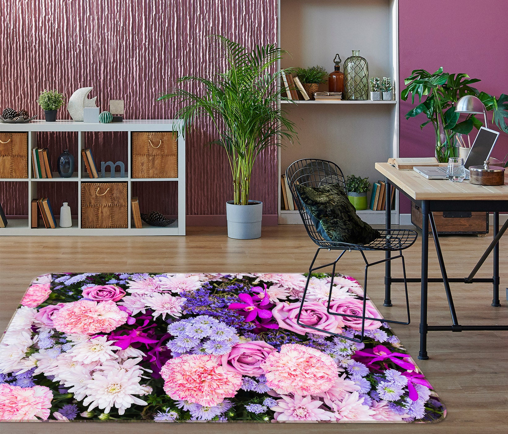 3D Flowers 29129 Non Slip Rug Mat