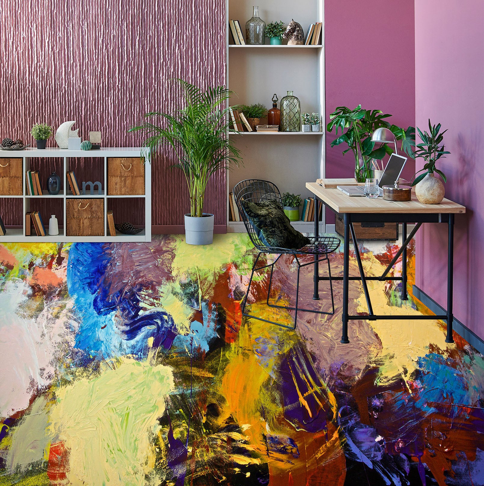 3D Pigment Color Block Pattern 9930 Allan P. Friedlander Floor Mural