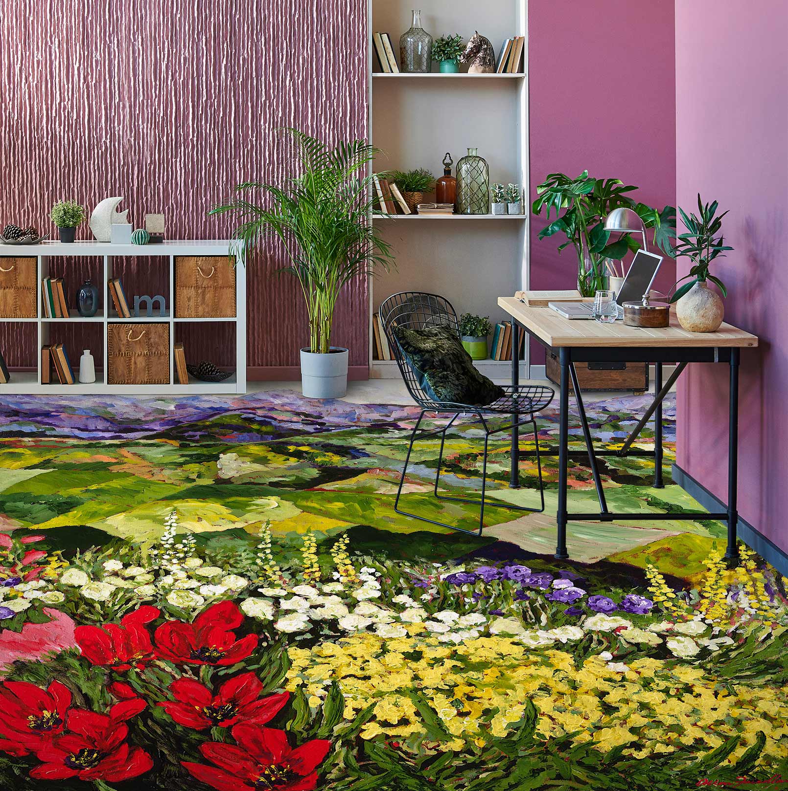 3D Field Colorful Flowers 9543 Allan P. Friedlander Floor Mural