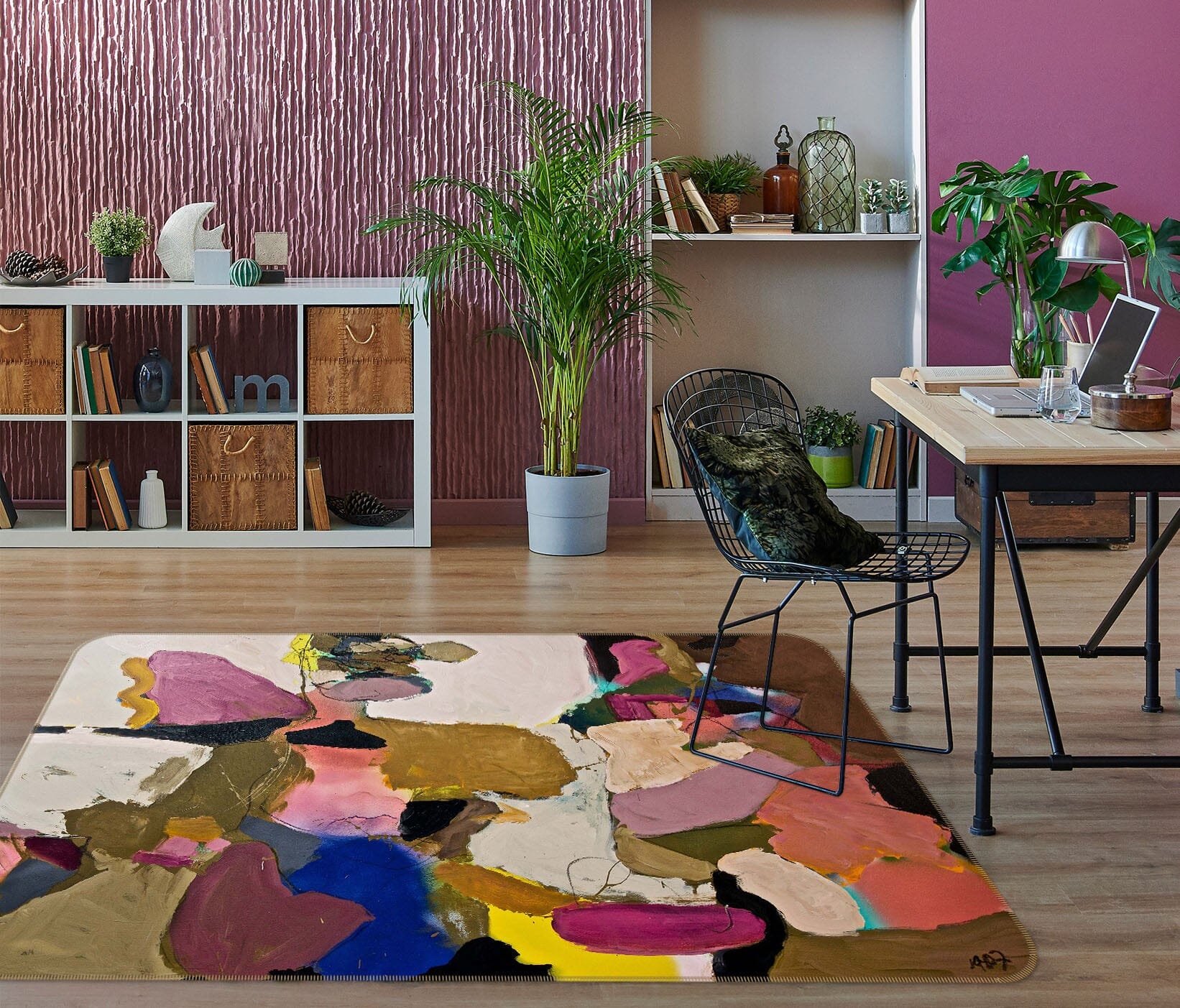 3D Abstract Flowers 1123 Allan P. Friedlander Rug Non Slip Rug Mat Mat AJ Creativity Home 