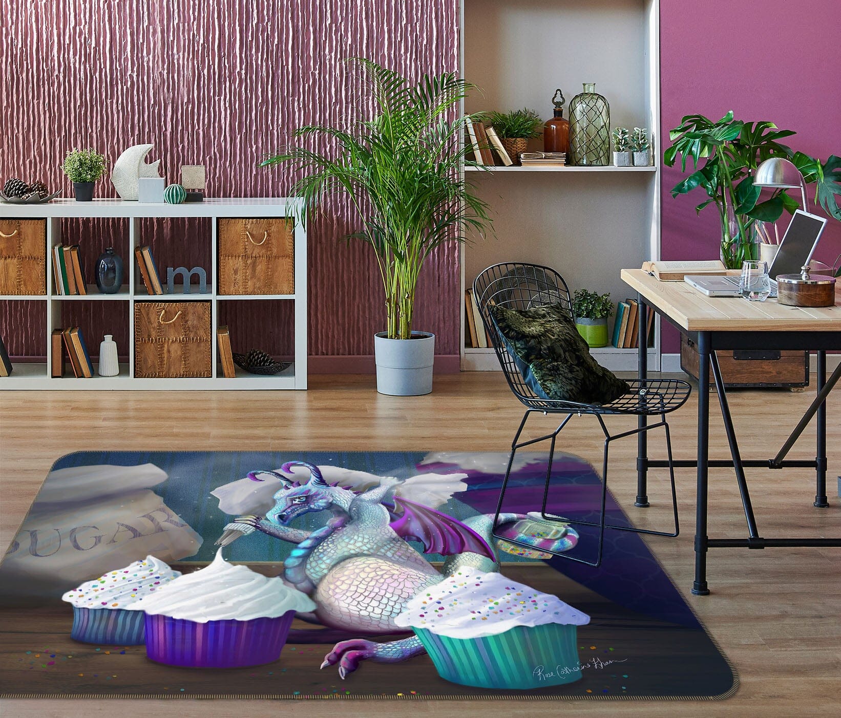 3D Cup Cake 3001 Rose Catherine Khan Rug Non Slip Rug Mat Mat AJ Creativity Home 