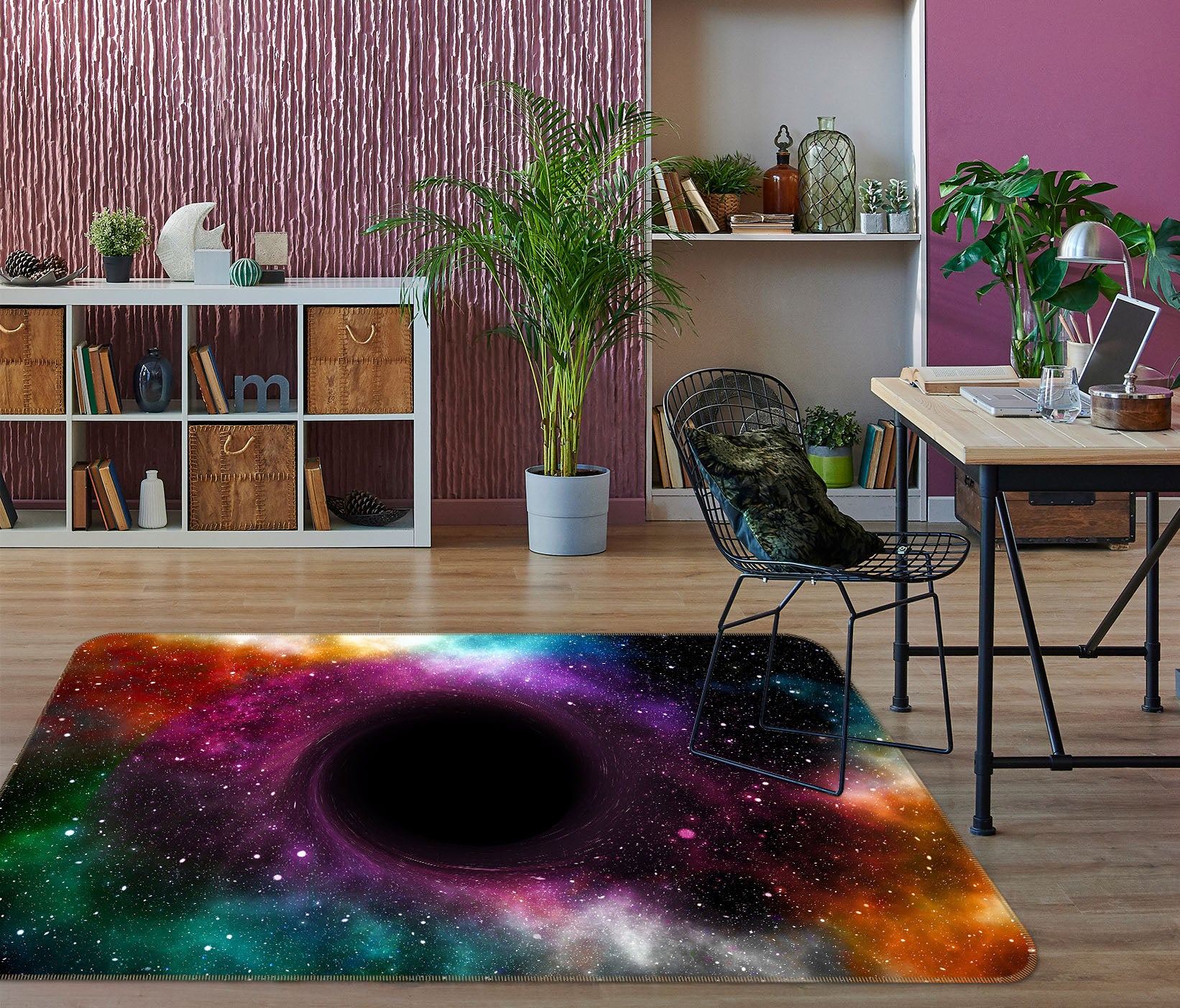 3D Colorful Black Hole 36107 Non Slip Rug Mat