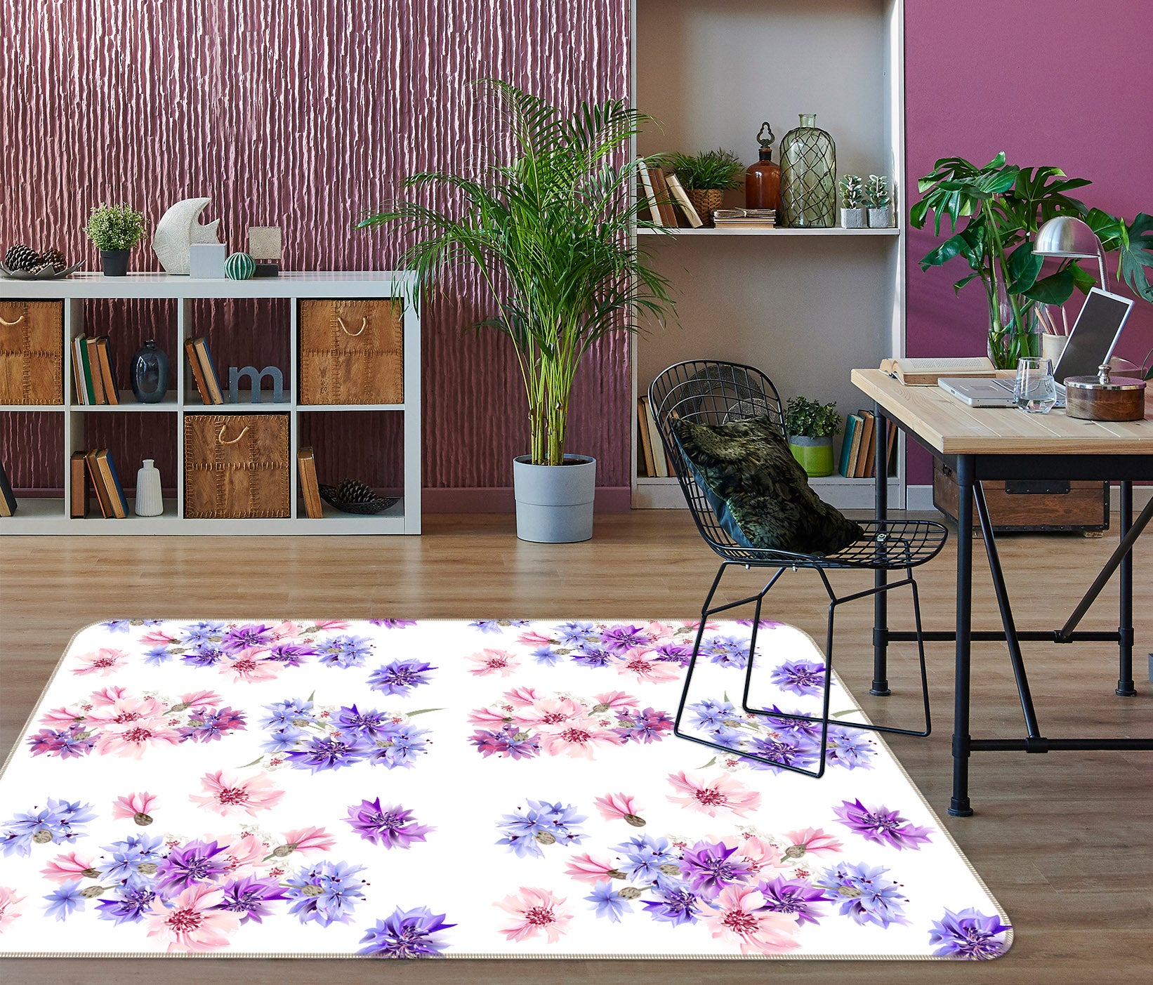 3D Flowers 35081 Non Slip Rug Mat