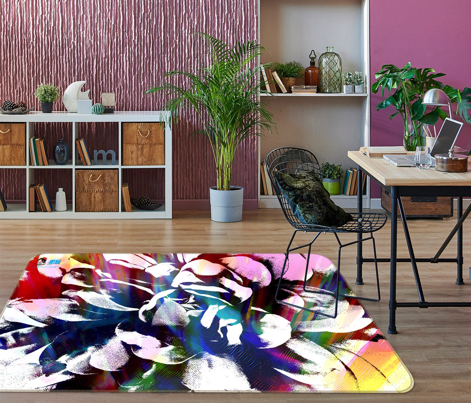 3D Flowers 19163 Shandra Smith Rug Non Slip Rug Mat