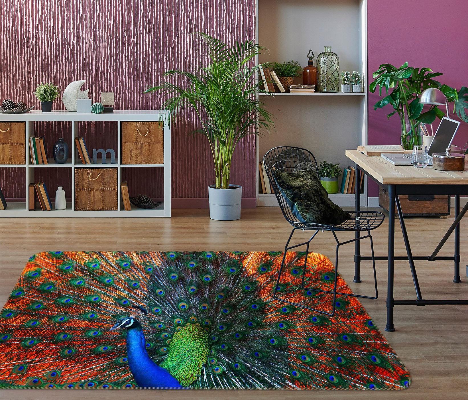 3D Beautiful Peacock 122 Animal Non Slip Rug Mat