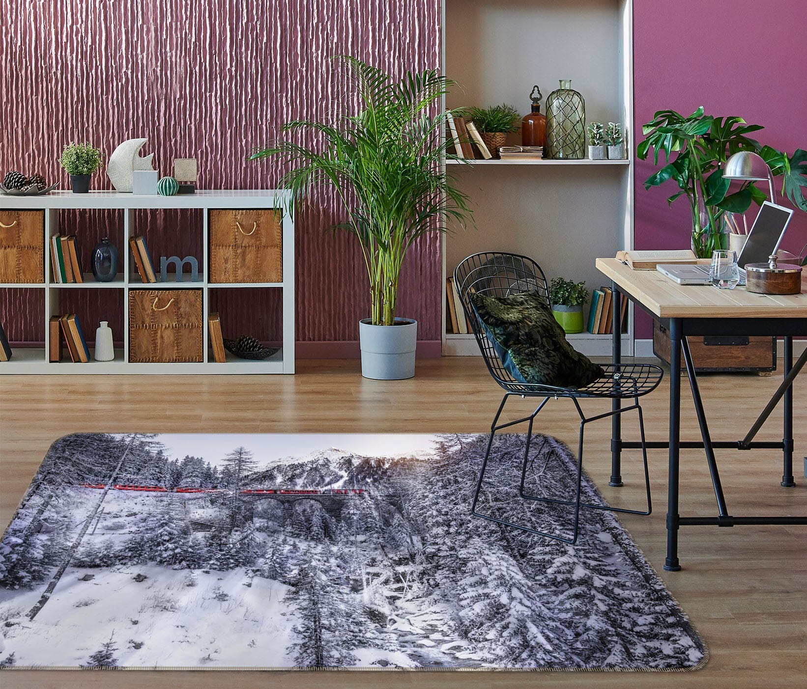 3D Heavy Snow Forest 1096 Marco Carmassi Rug Non Slip Rug Mat Mat AJ Creativity Home 