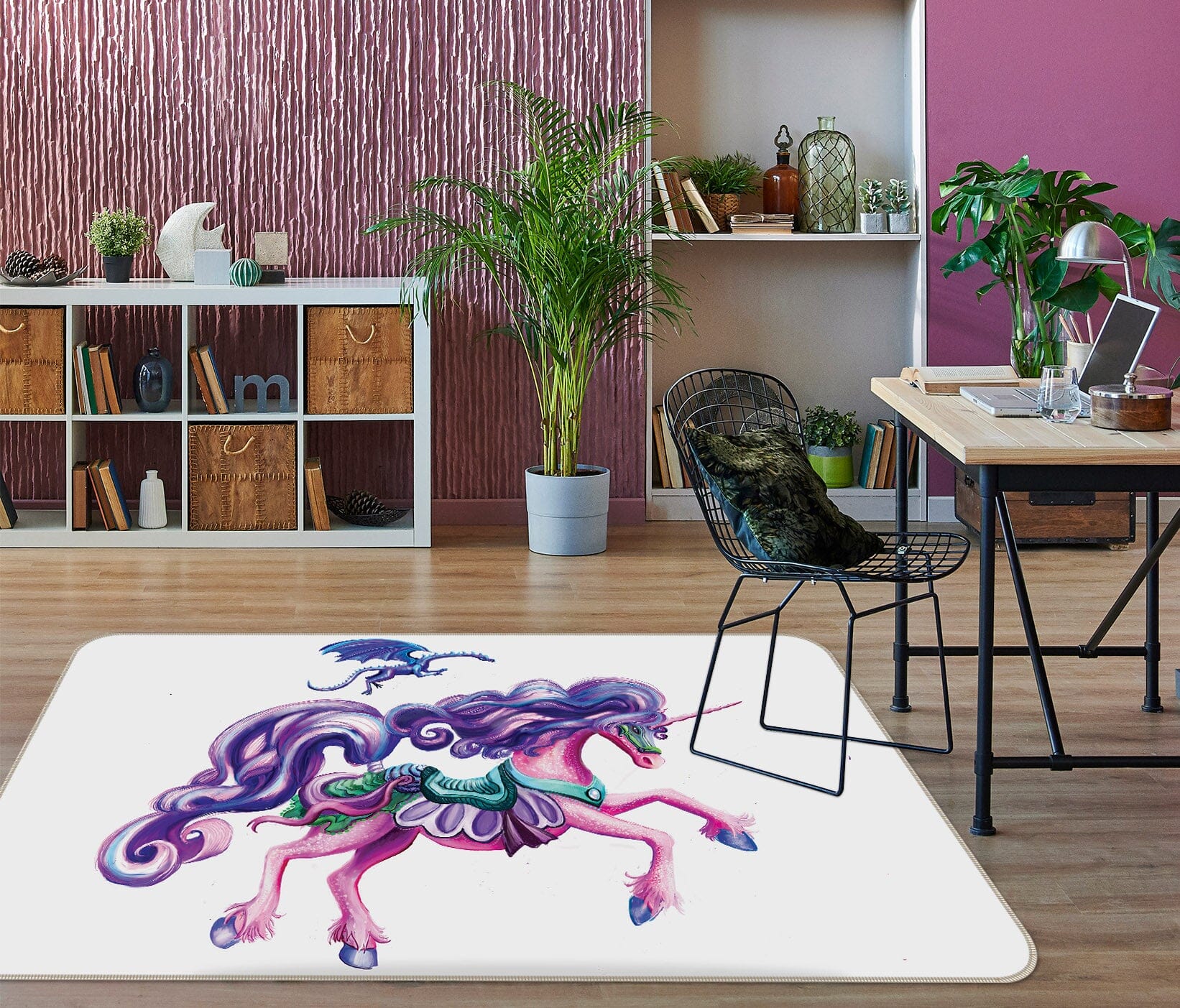 3D Princess Unicorn 3019 Rose Catherine Khan Rug Non Slip Rug Mat Mat AJ Creativity Home 