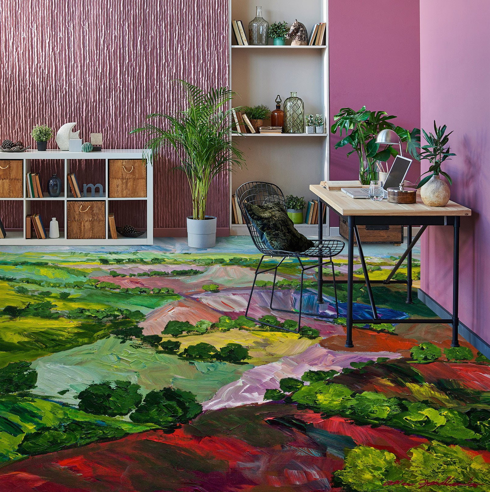 3D Grass Colored Hillside 9618 Allan P. Friedlander Floor Mural