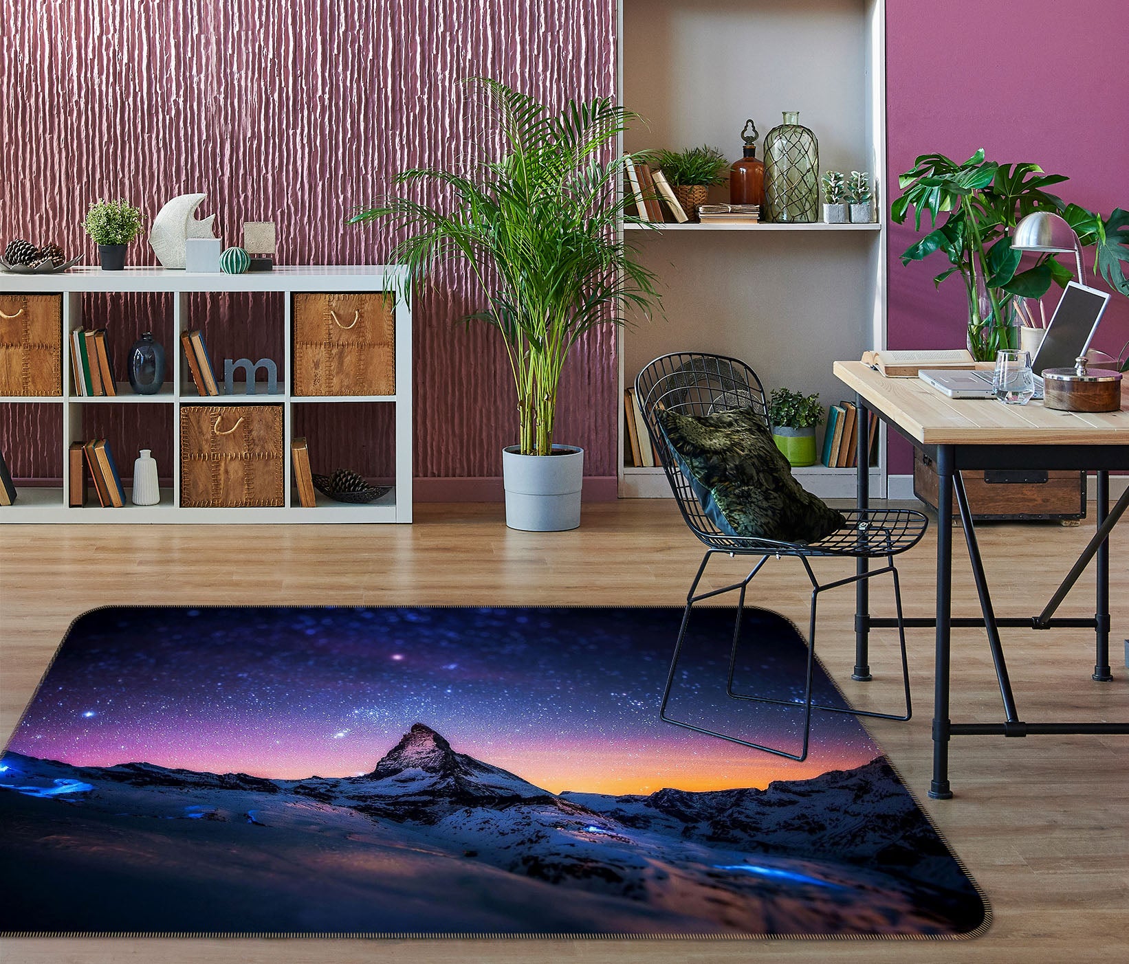 3D Mountain Starry 31138 Non Slip Rug Mat