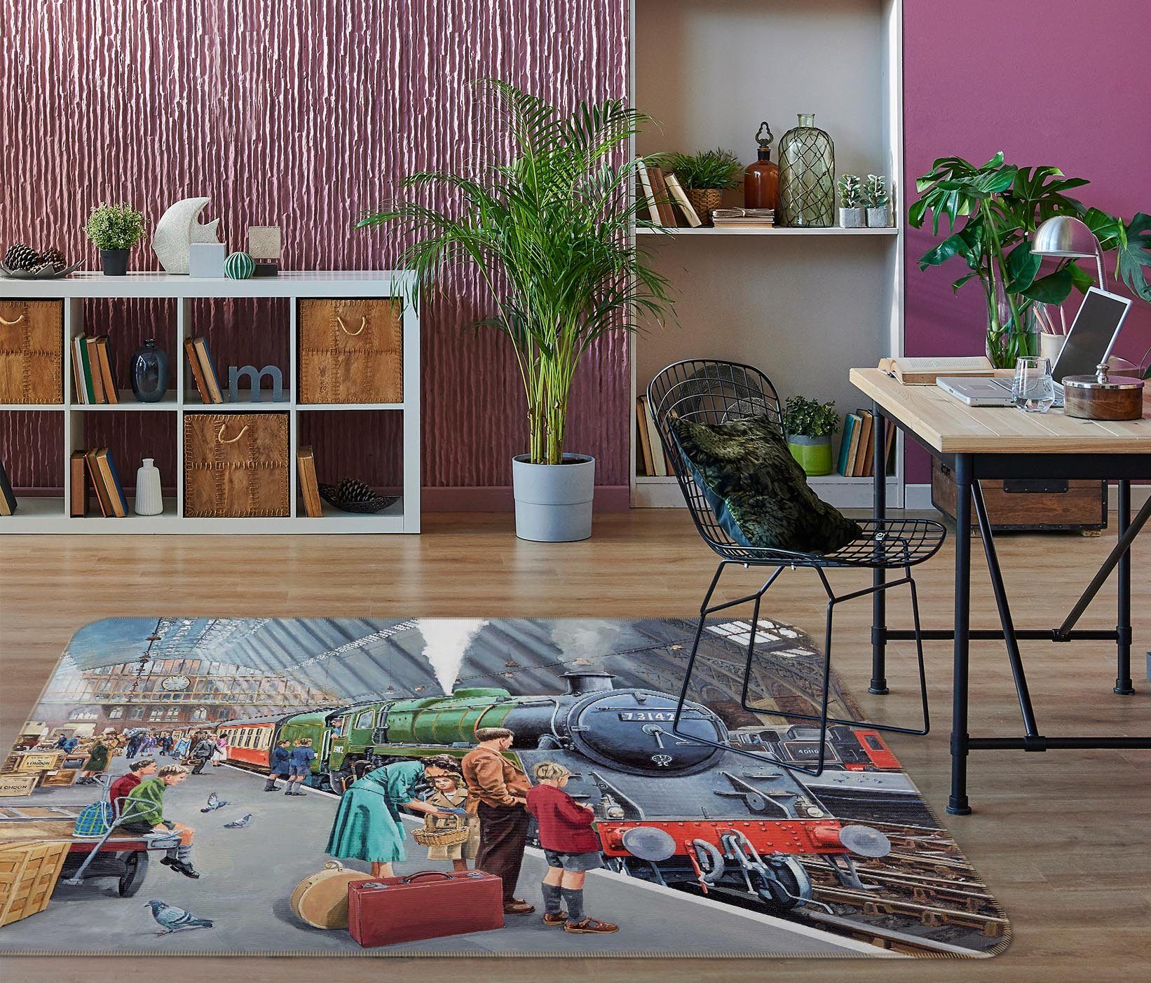 3D By Train 1103 Trevor Mitchell Rug Non Slip Rug Mat Mat AJ Creativity Home 