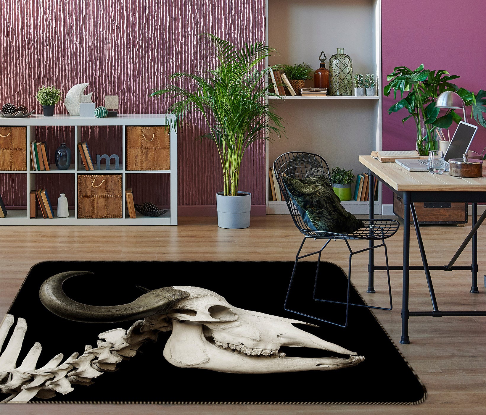 3D Cattle Skull 030 Animal Non Slip Rug Mat