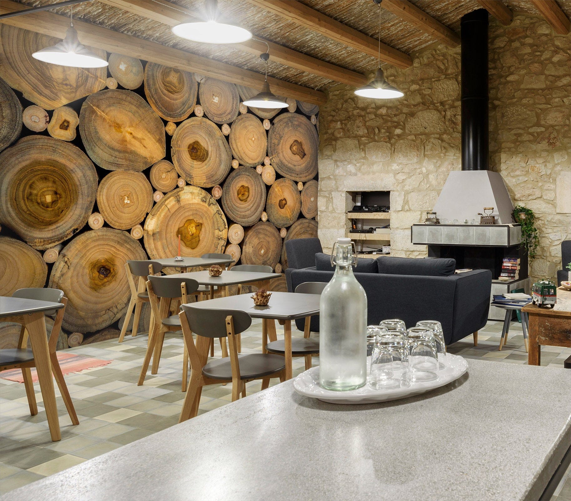 3D Round Wood 1490 Wall Murals Wallpaper AJ Wallpaper 2 