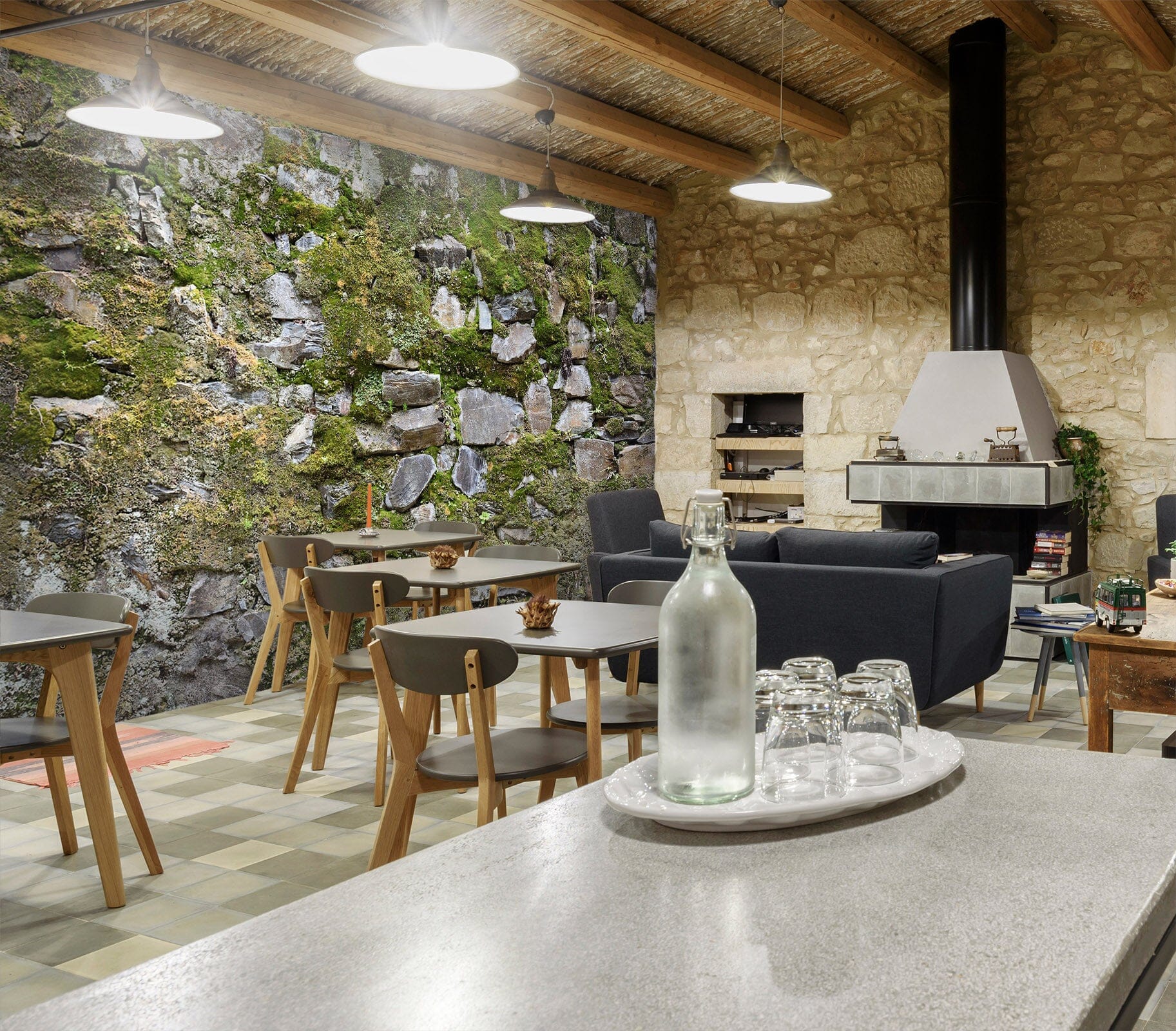 3D Moss Stones 1934 Wall Murals Wallpaper AJ Wallpaper 2 