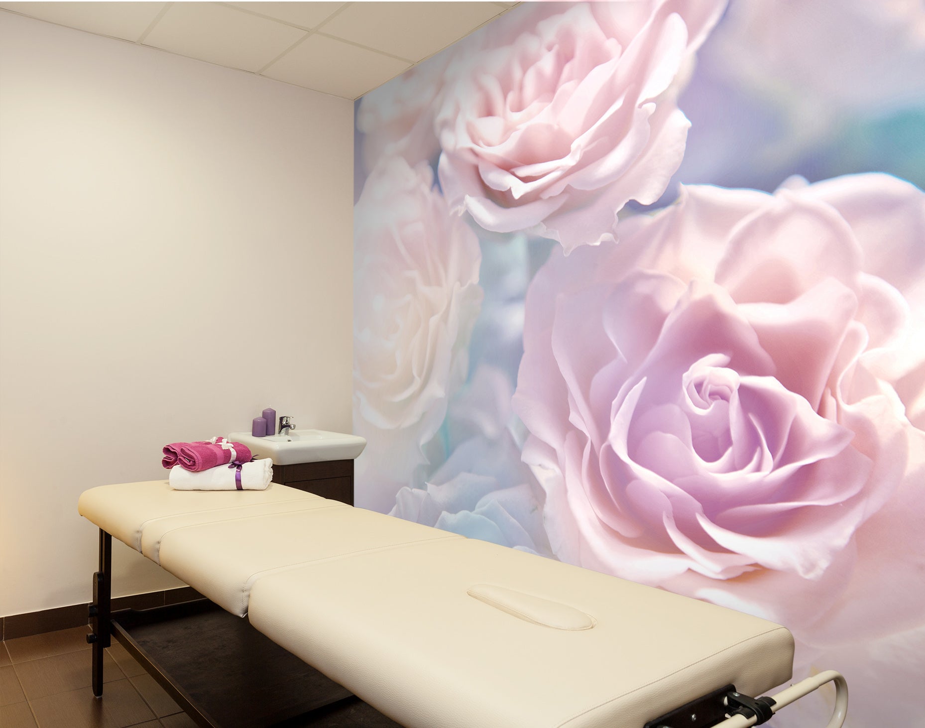 3D Pink Rose 055 Wall Murals