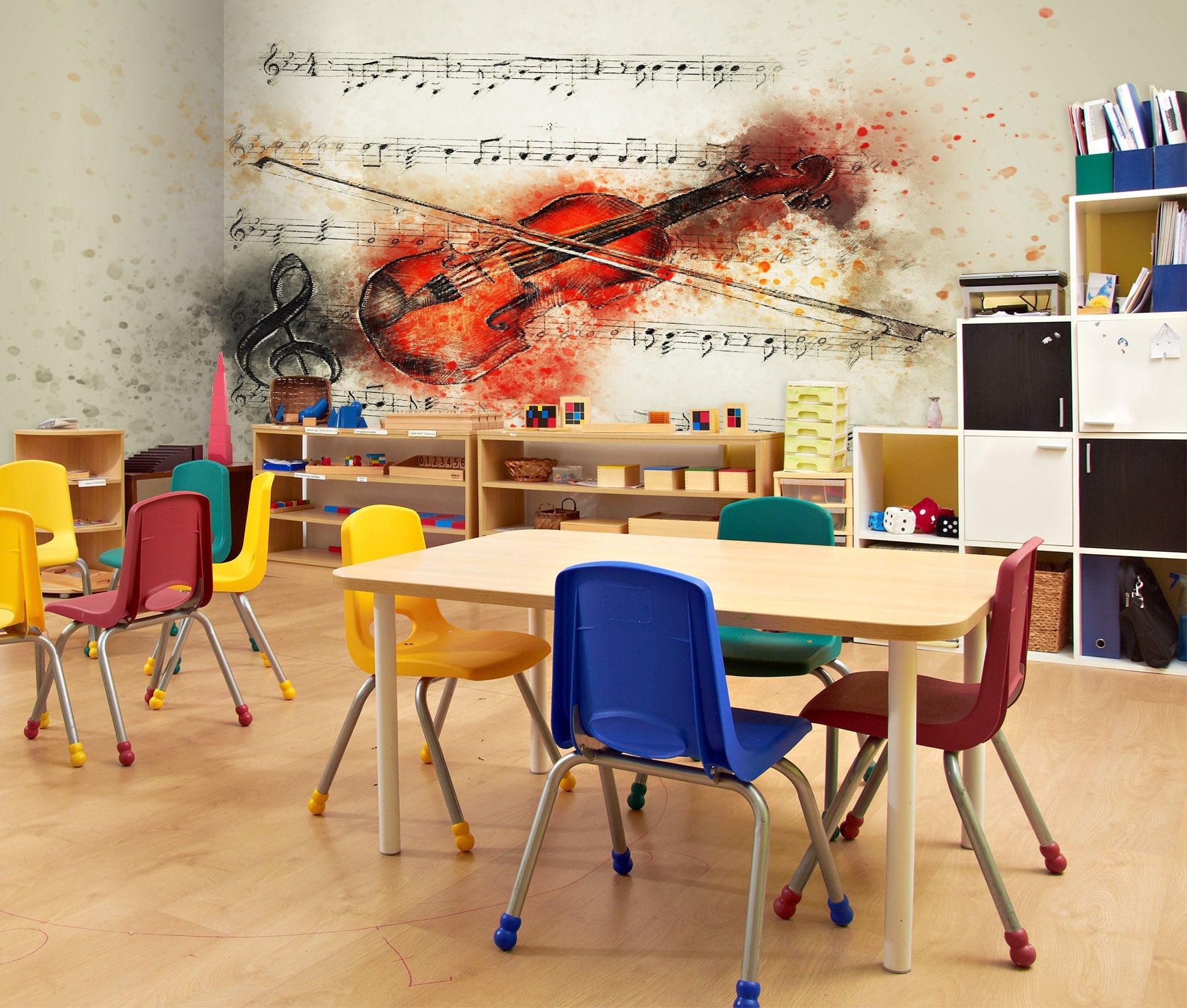 3D guitar with Notes 42 Wall Murals Wallpaper AJ Wallpaper 2 
