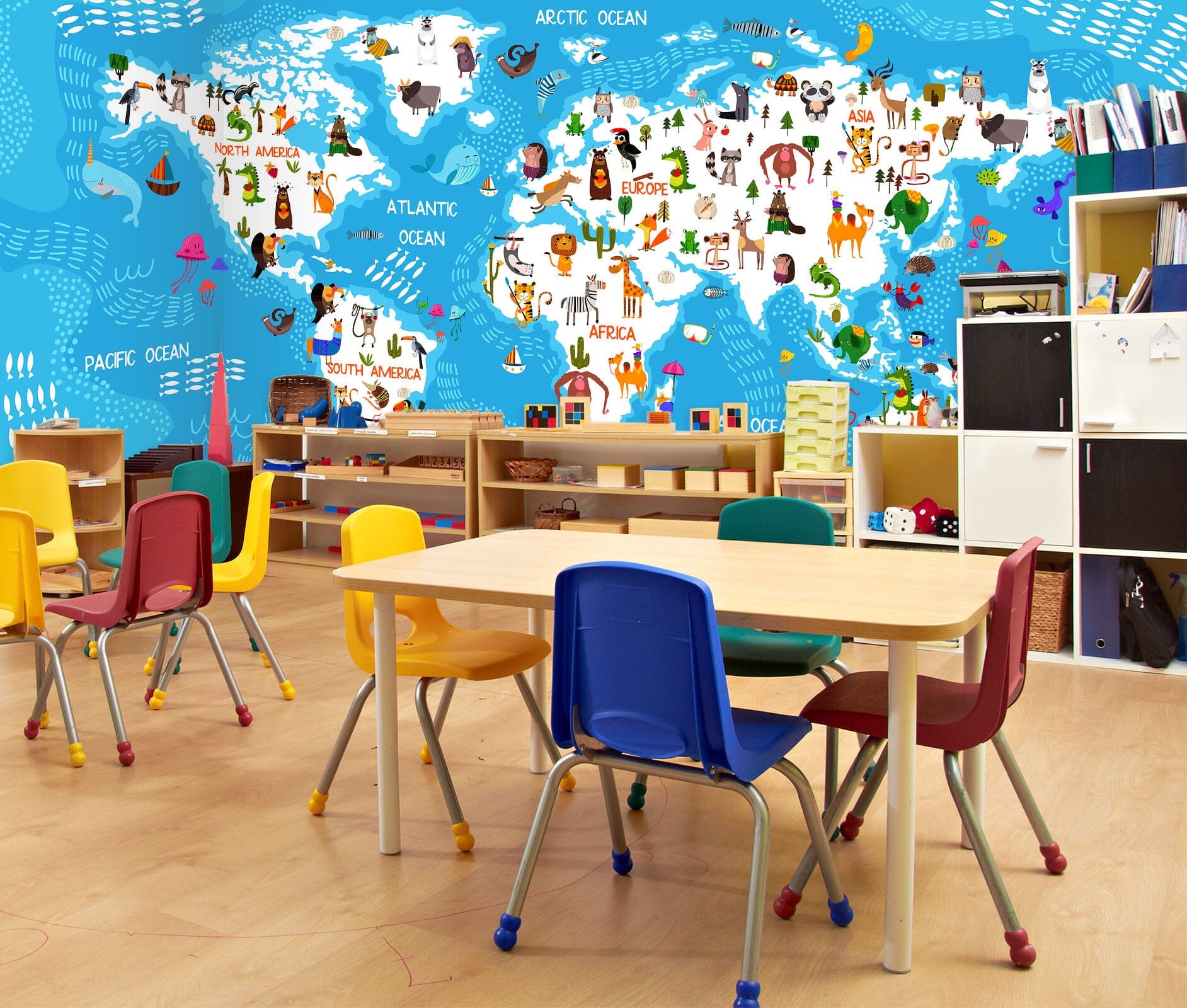 3D Abstract Dolphin 2109 World Map Wall Murals Wallpaper AJ Wallpaper 2 