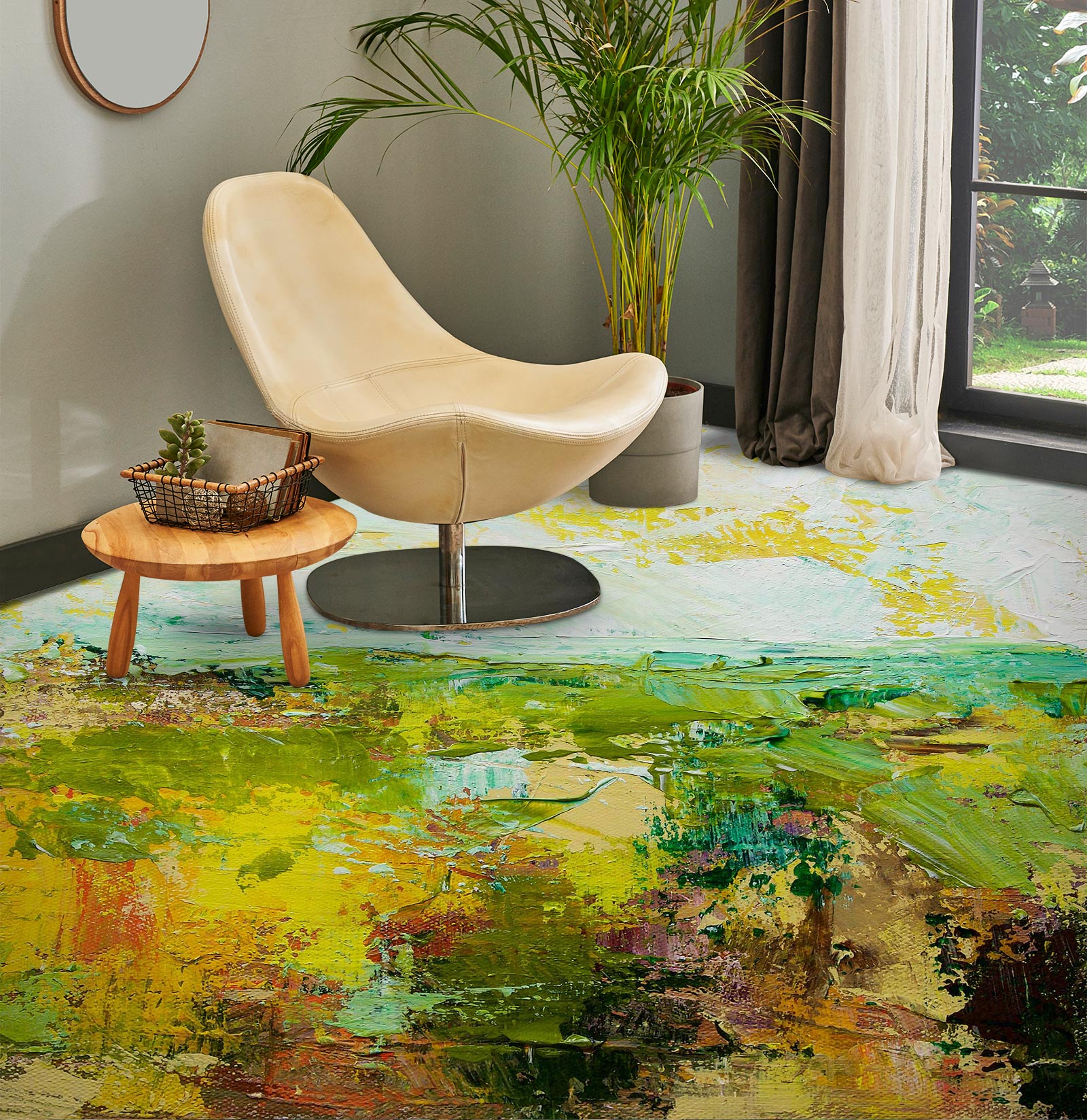 3D Green Painting Texture 9650 Allan P. Friedlander Floor Mural