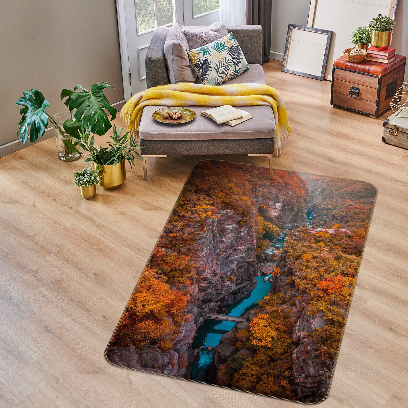 3D Mountains Rivers 27065 Non Slip Rug Mat