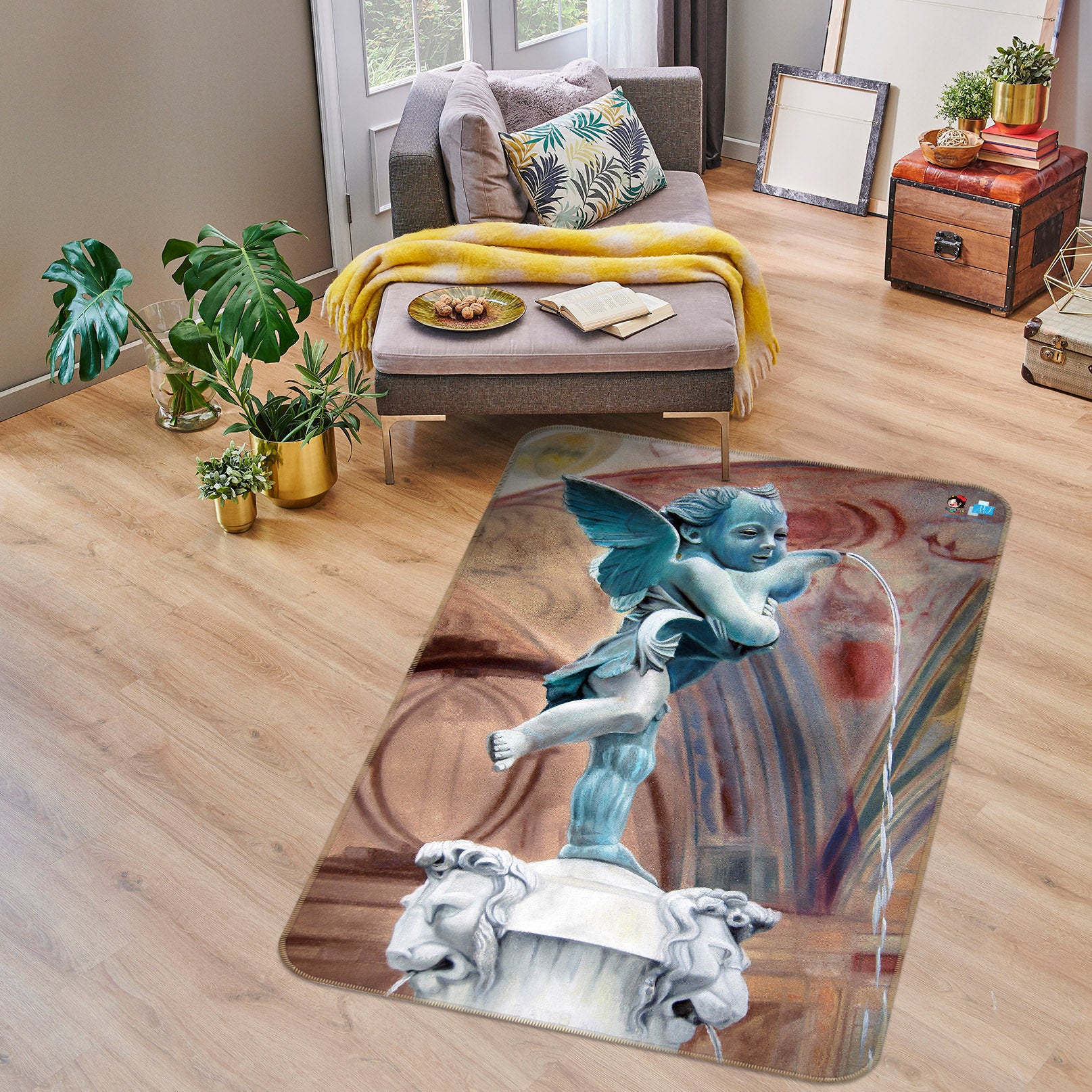 3D Angel Statue 11156 Matthew Holden Bates Rug Non Slip Rug Mat