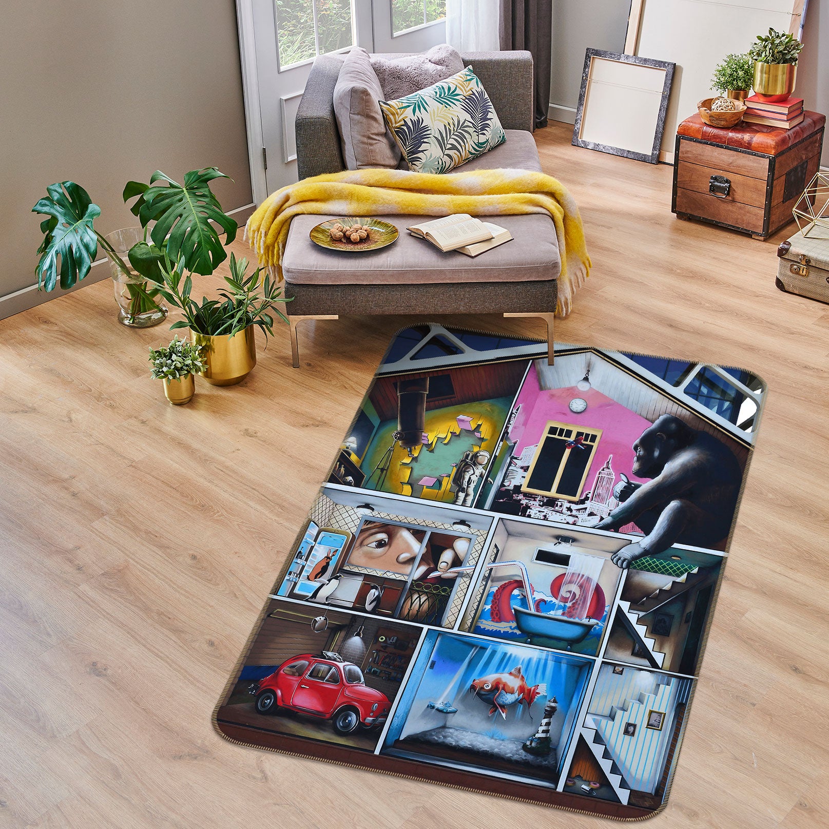 3D House Room Car 68035 Vehicle Non Slip Rug Mat