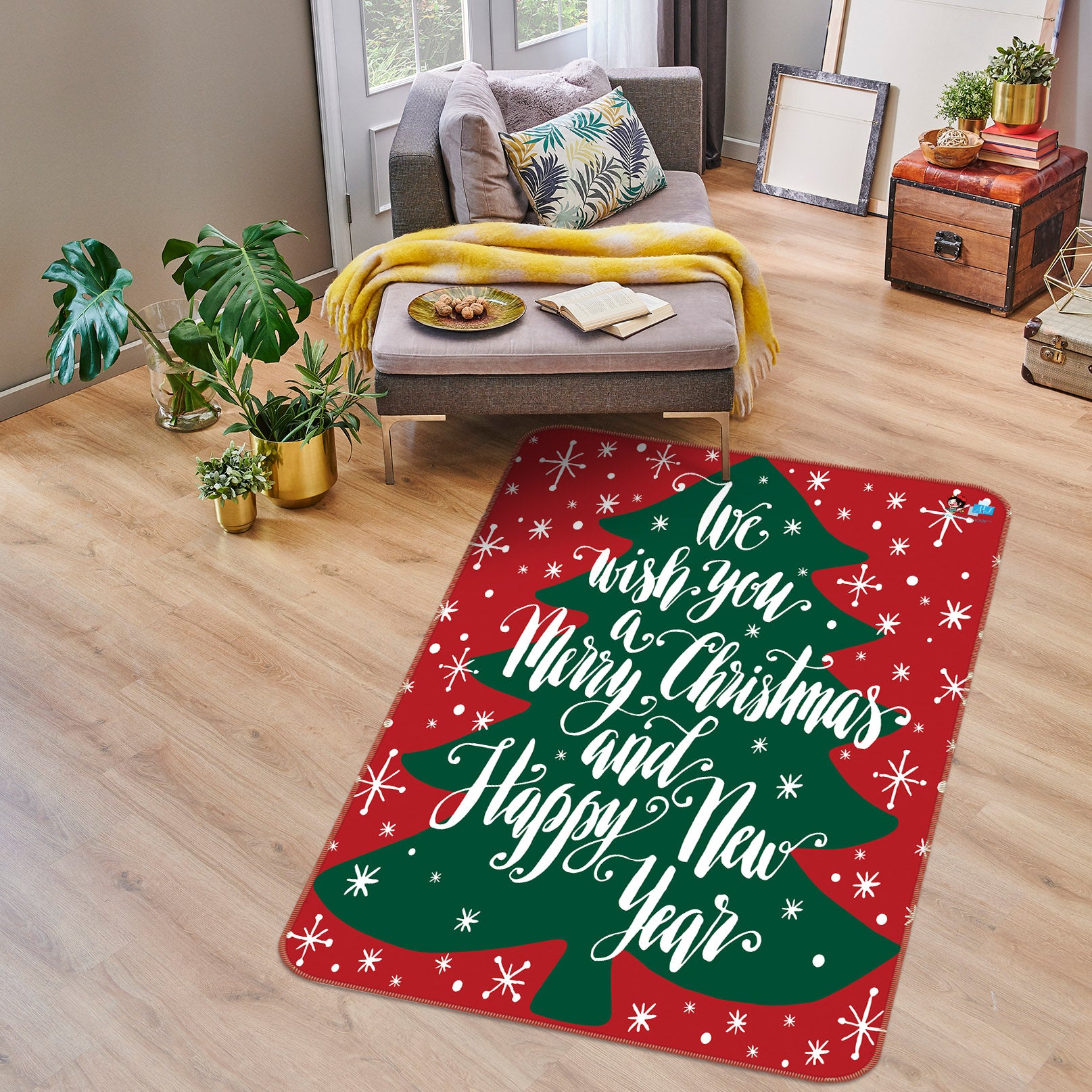 3D Tree 55146 Christmas Non Slip Rug Mat Xmas