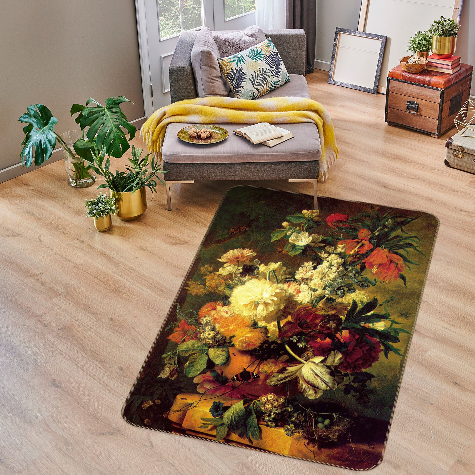 3D Flower Bouquet 76208 Non Slip Rug Mat