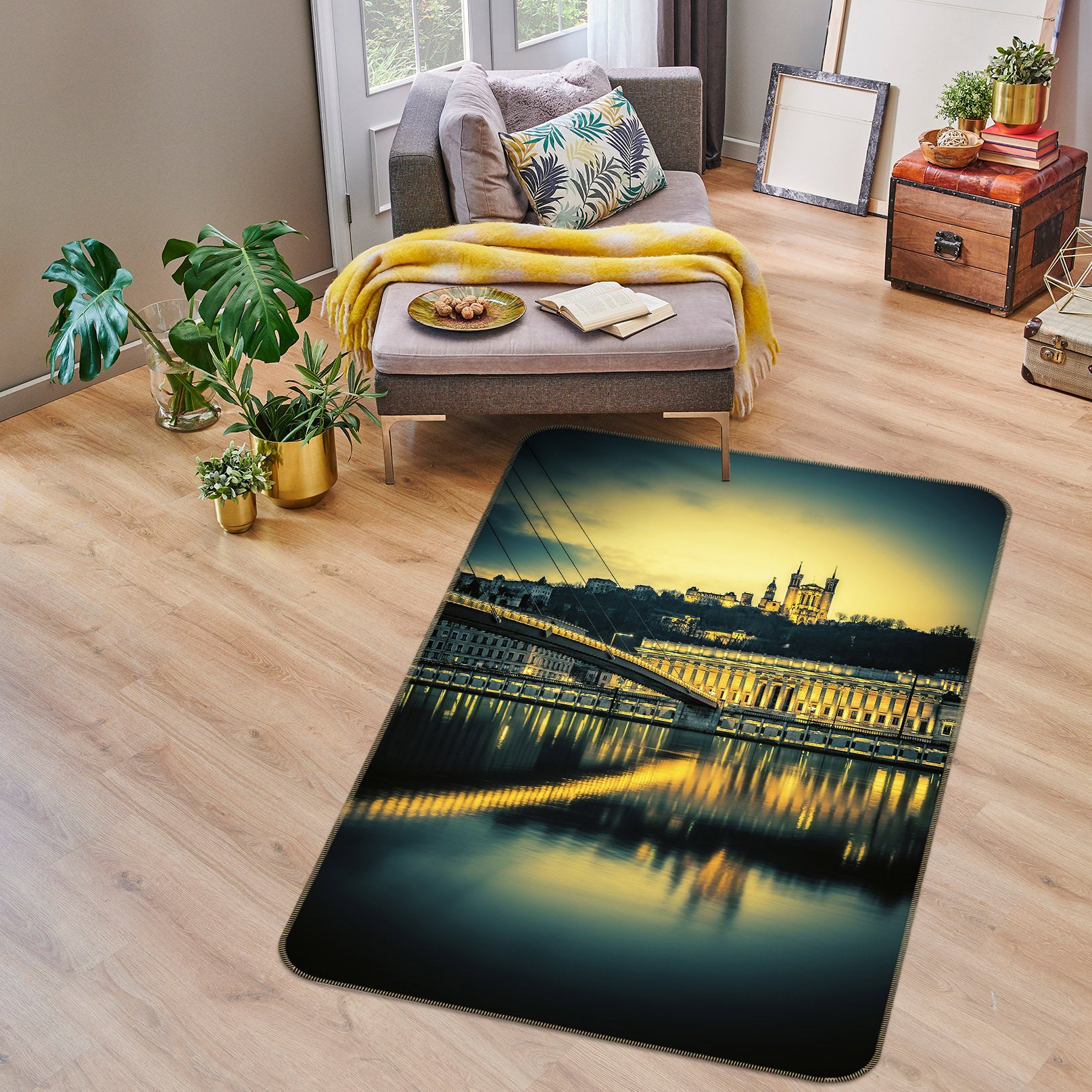 3D River Bridge 36093 Non Slip Rug Mat