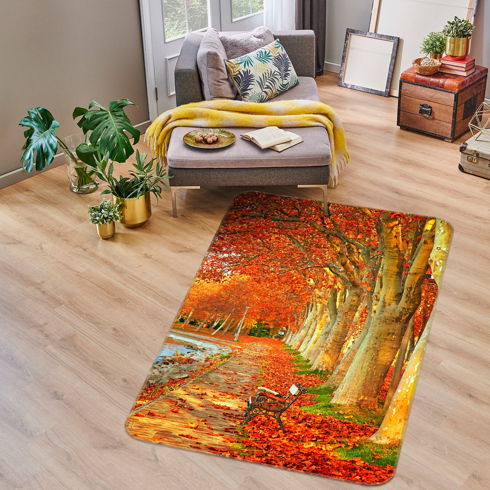 3D Tree Path 26028 Non Slip Rug Mat