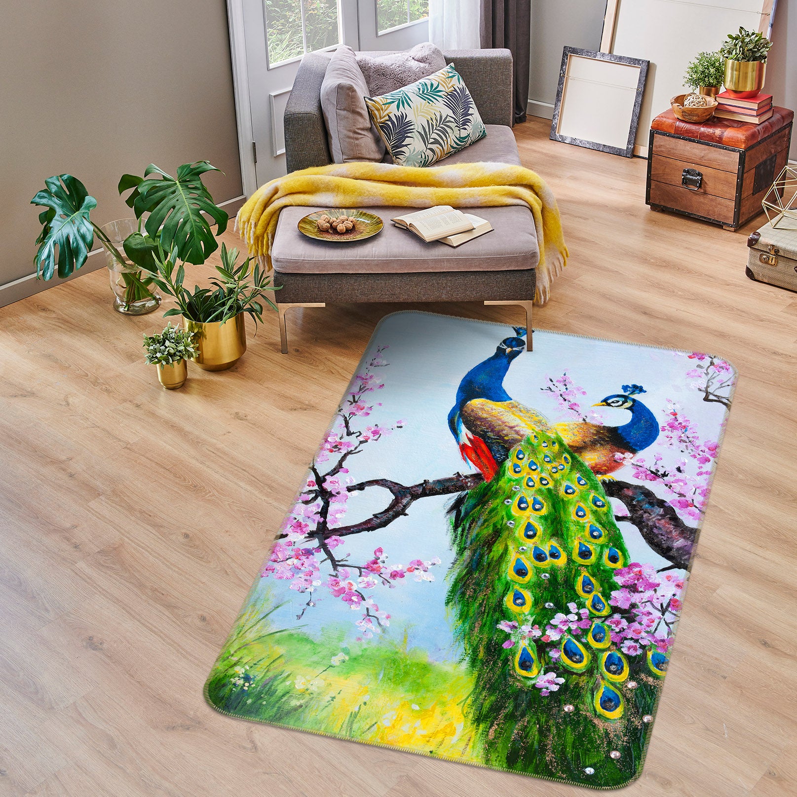 3D Peacock 26040 Non Slip Rug Mat