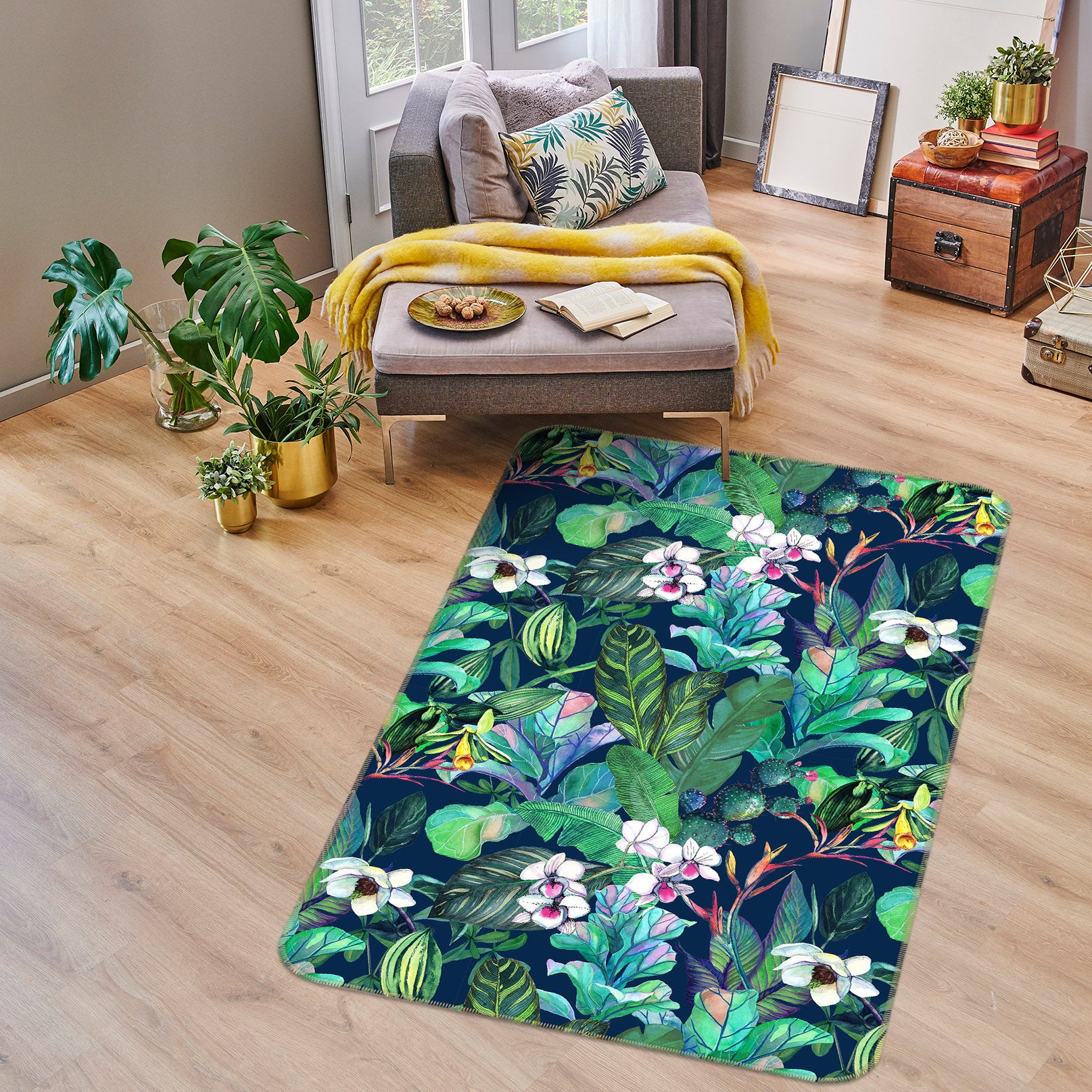 3D Flower Bush 26080 Non Slip Rug Mat