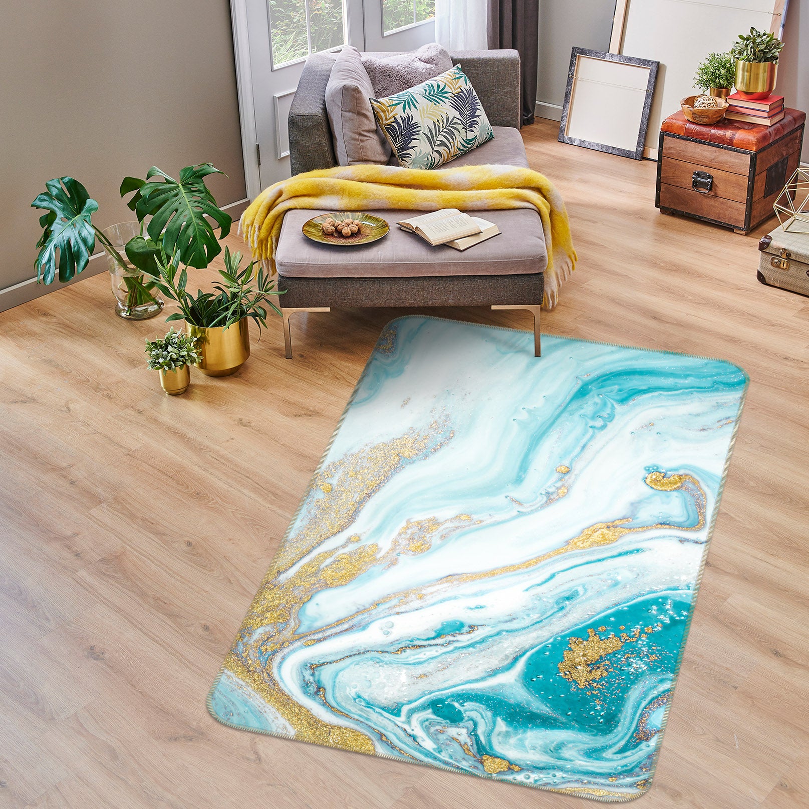 3D Pattern Lines 26076 Non Slip Rug Mat