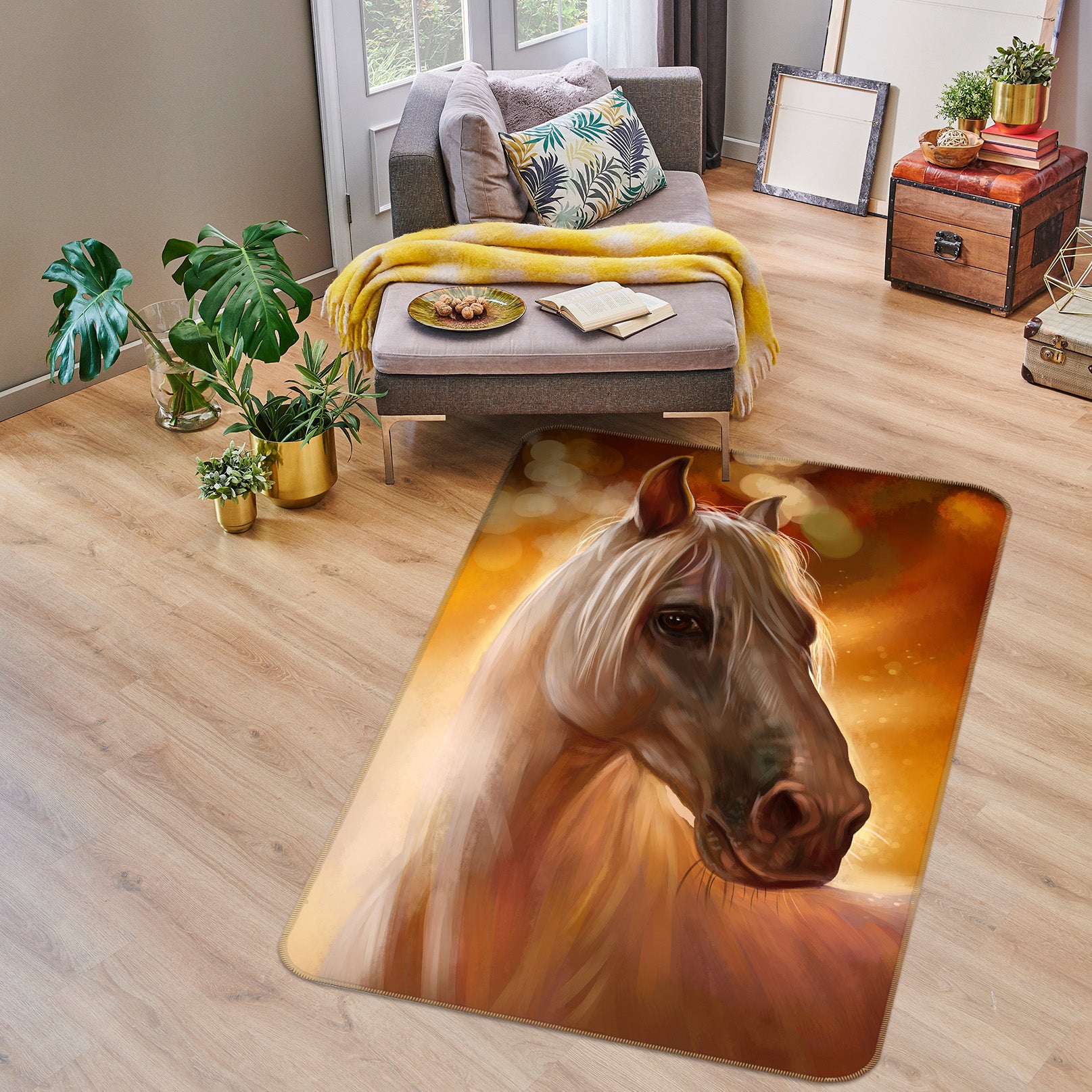 3D Sunset Horse 156 Animal Non Slip Rug Mat
