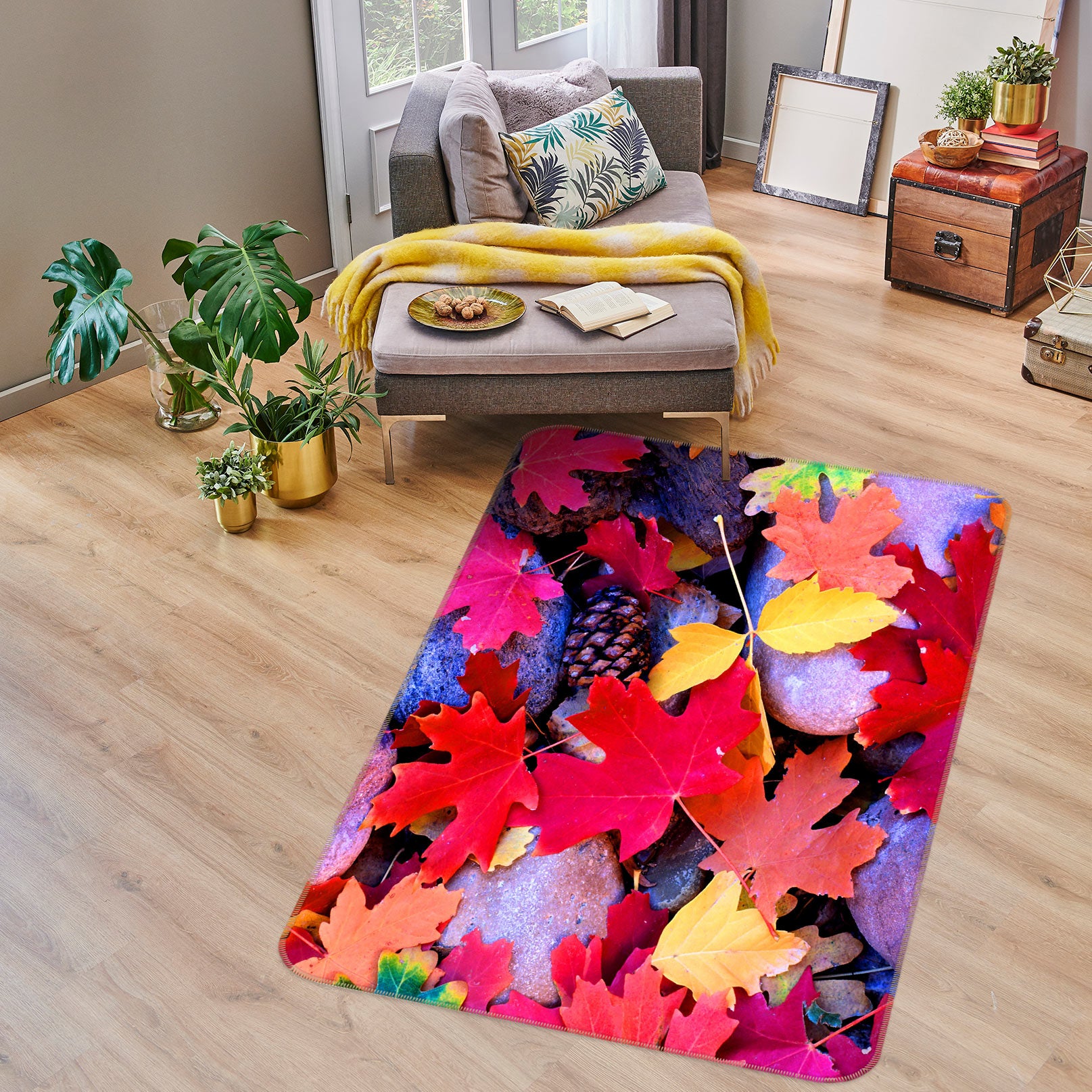 3D Maple Leaf 76187 Non Slip Rug Mat
